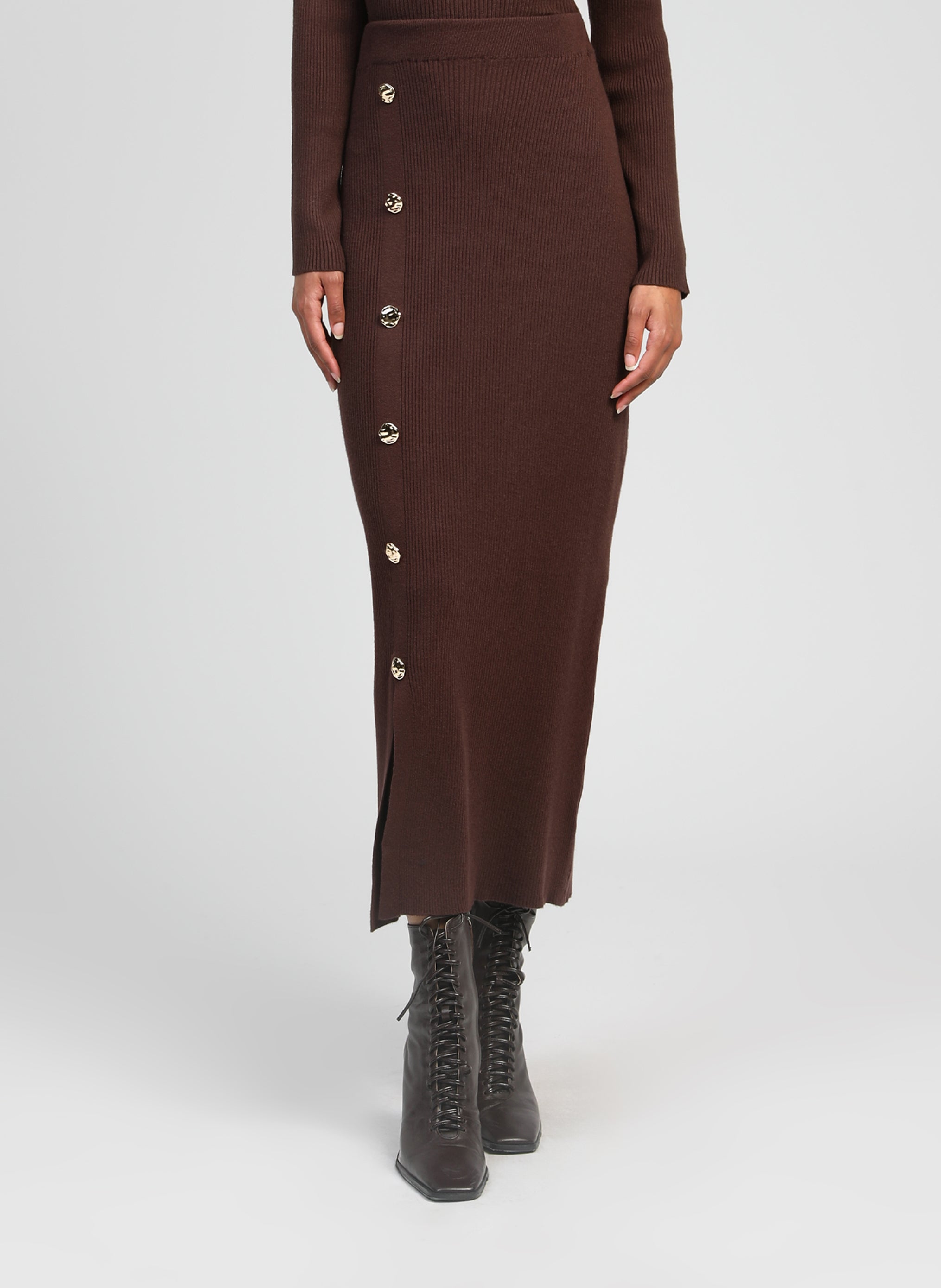 JUPE LONGUE NINI marron