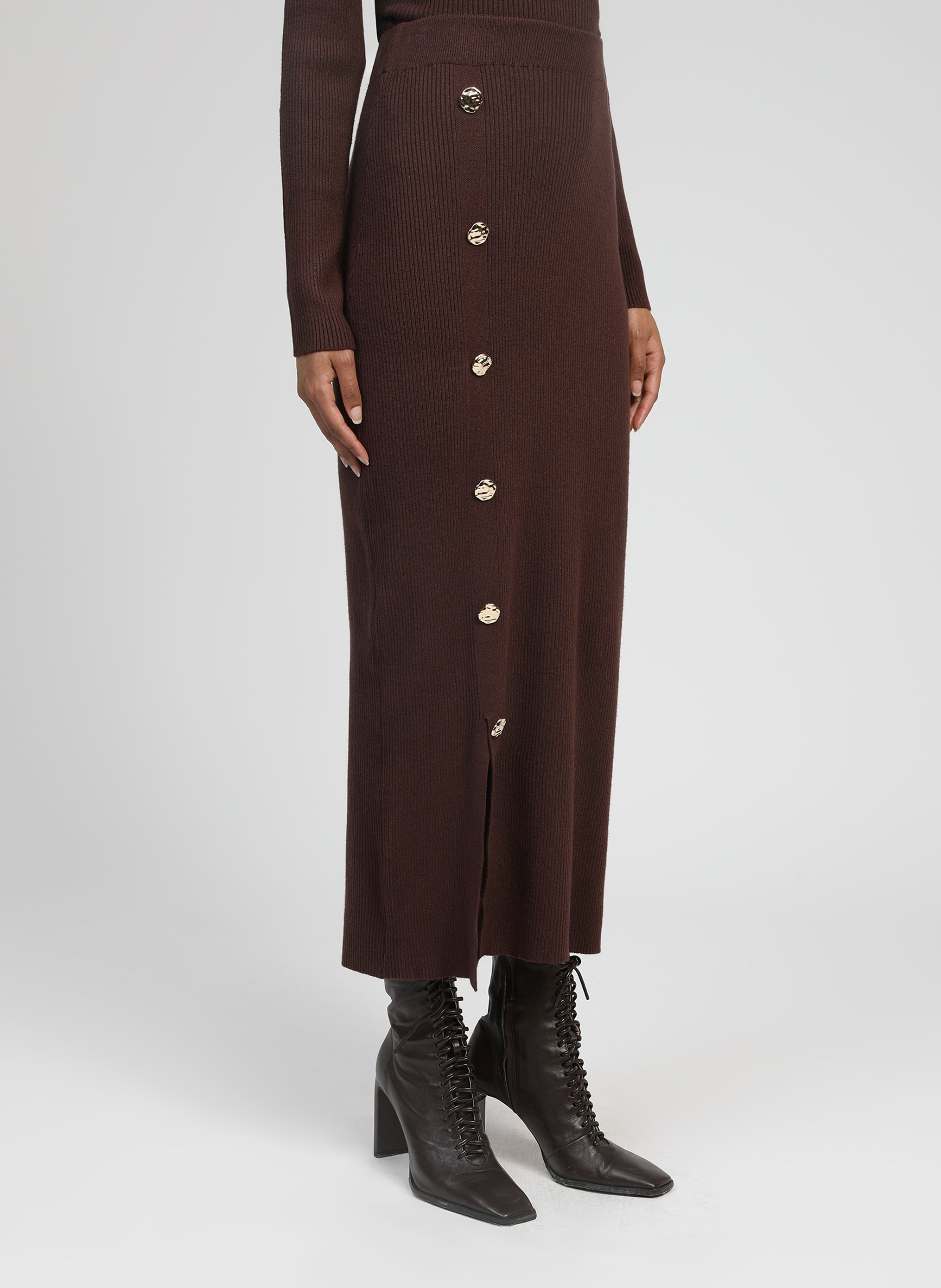 JUPE LONGUE NINI marron