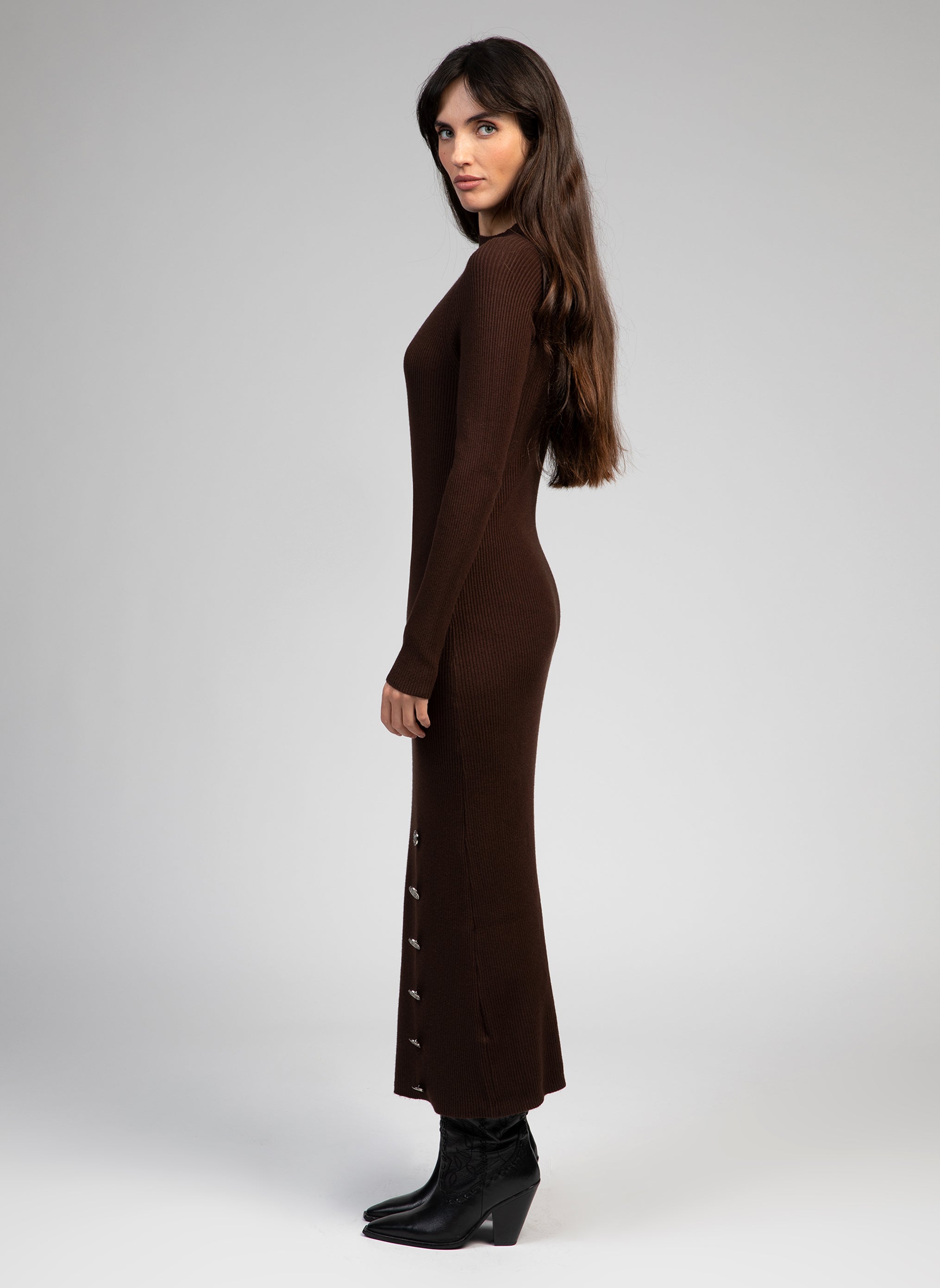 ROBE MIDI NIRMALA chocolat