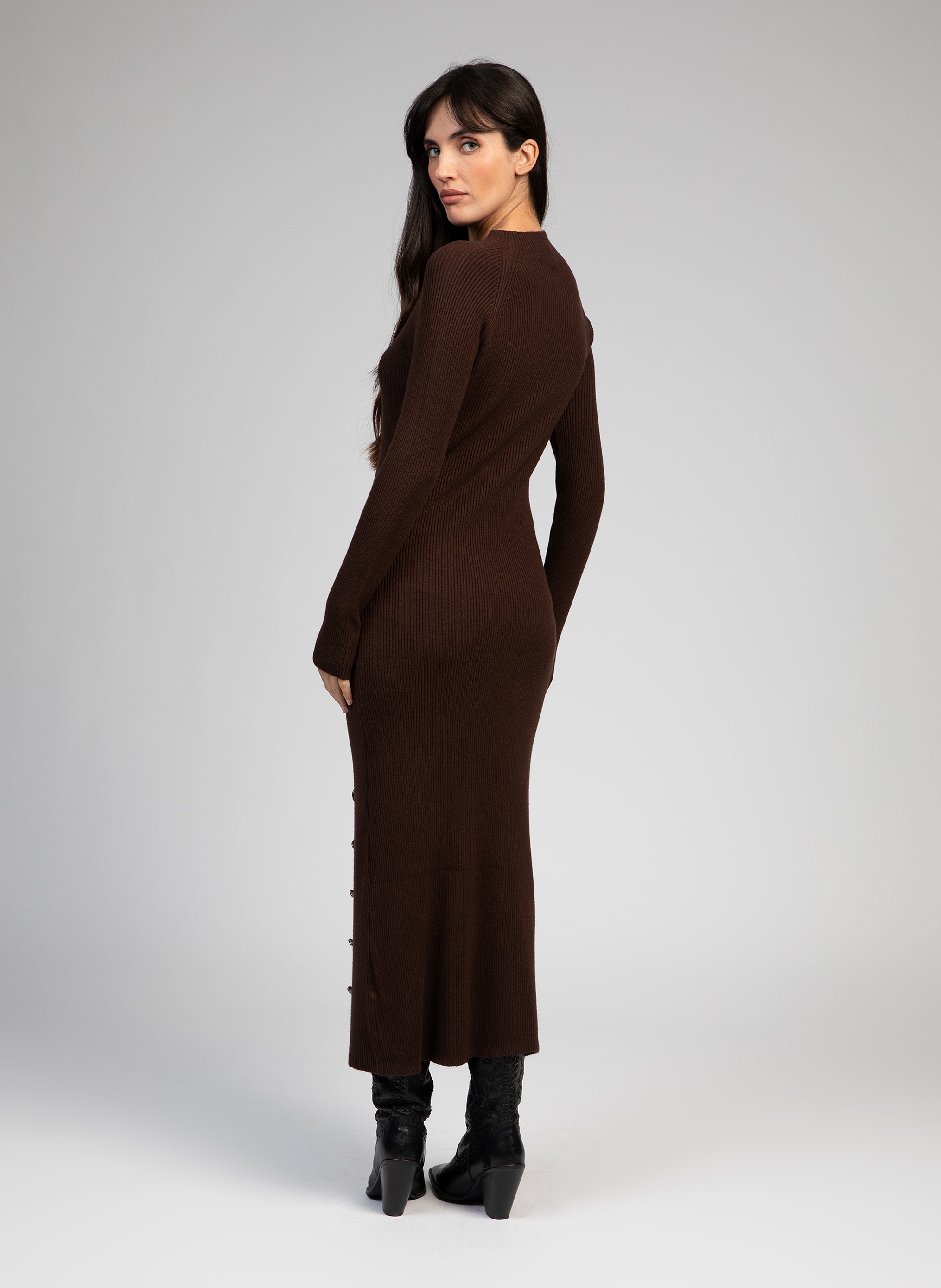 ROBE MIDI NIRMALA chocolat