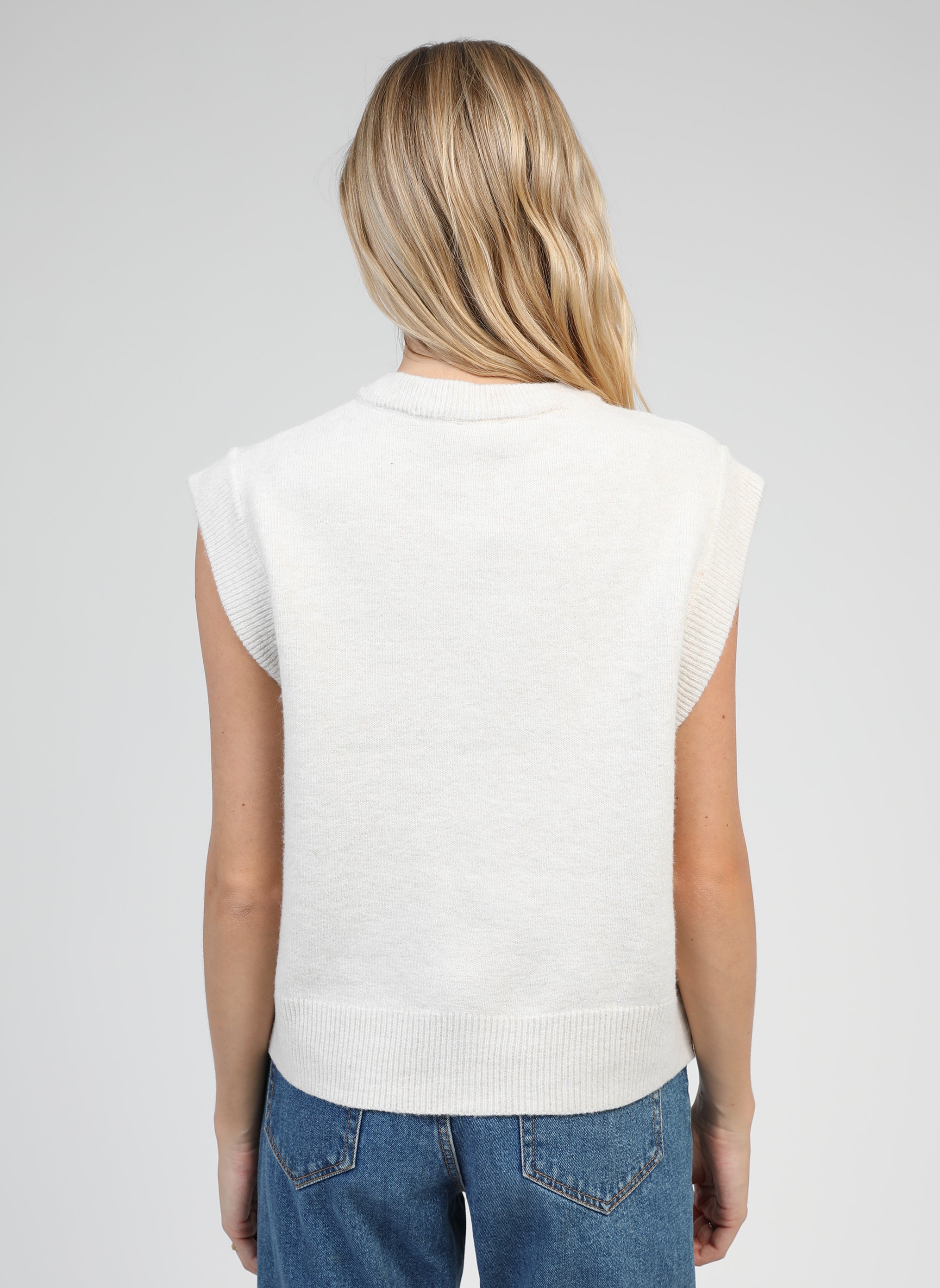 CARDIGAN SANS MANCHE NOLWEN ecru