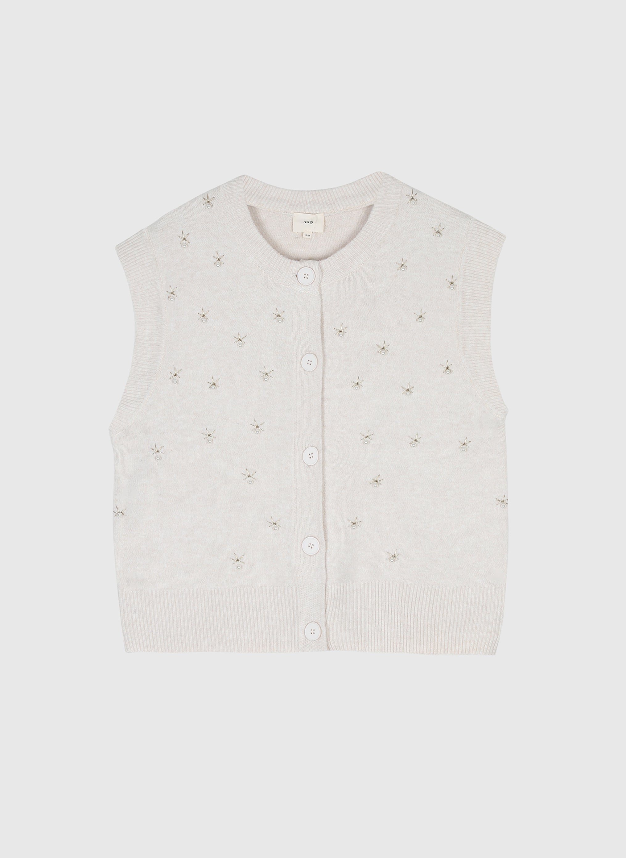 CARDIGAN SANS MANCHE NOLWEN ecru