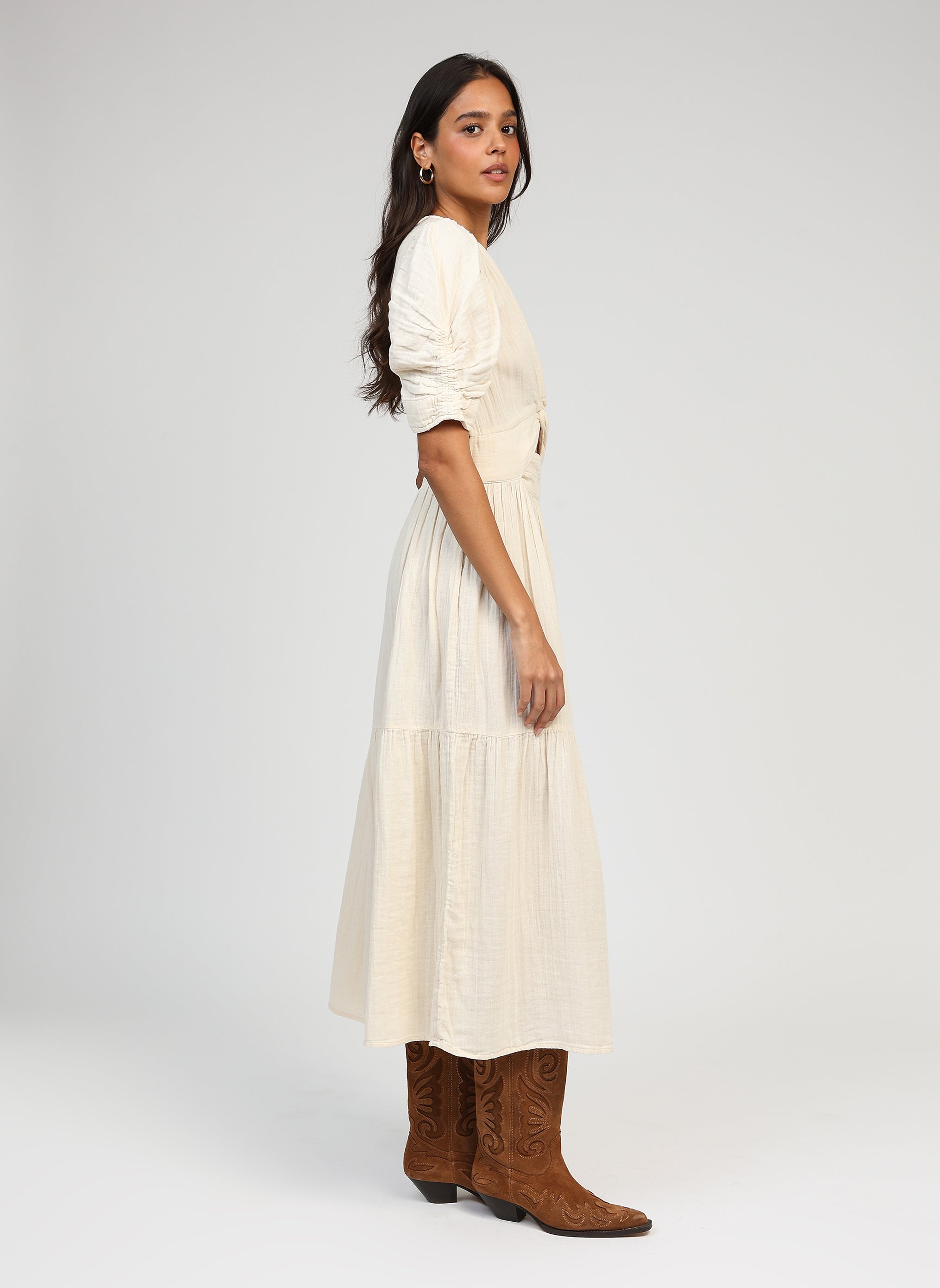 ROBE MIDI ODOUMA ecru