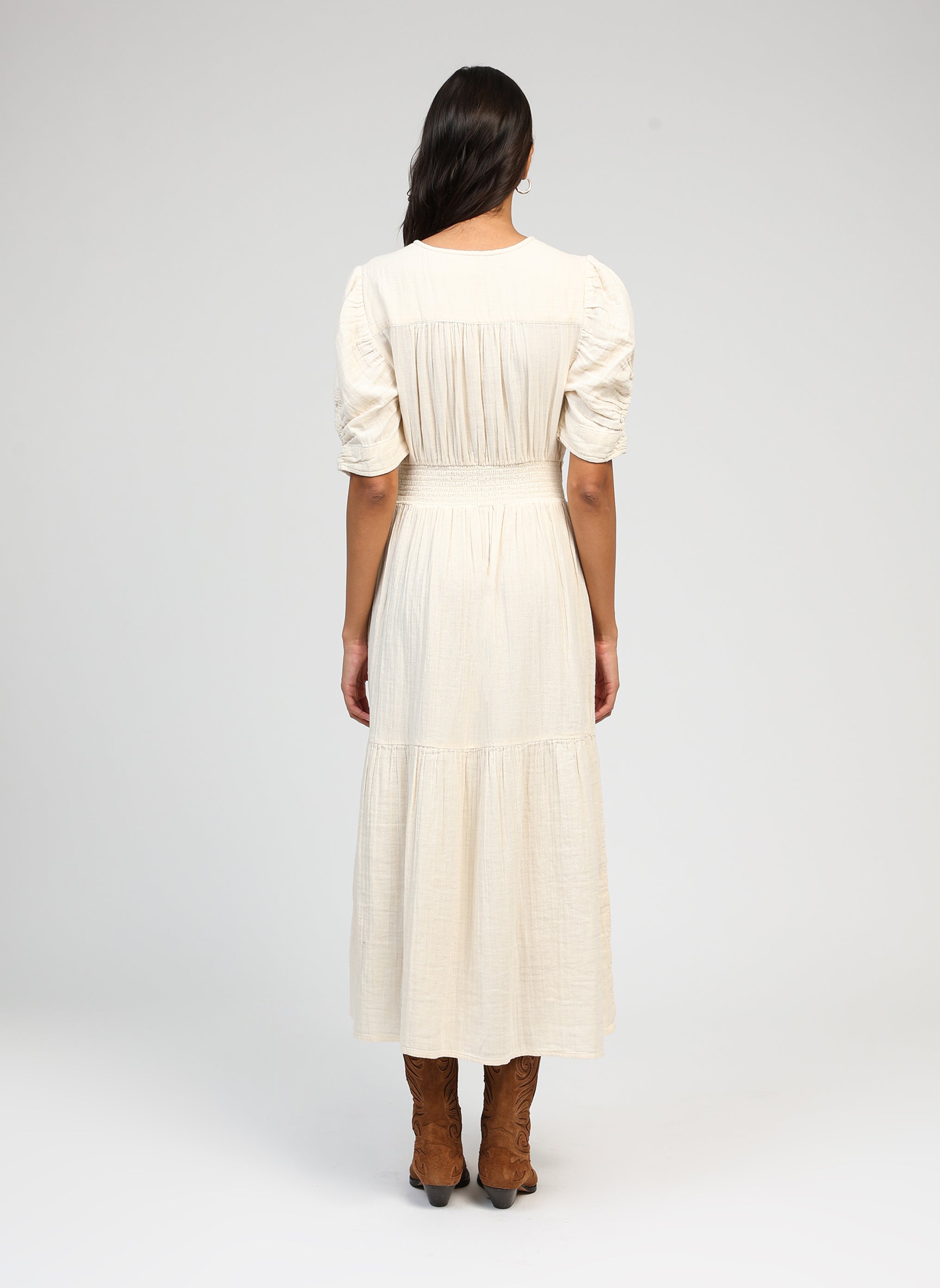ROBE MIDI ODOUMA ecru