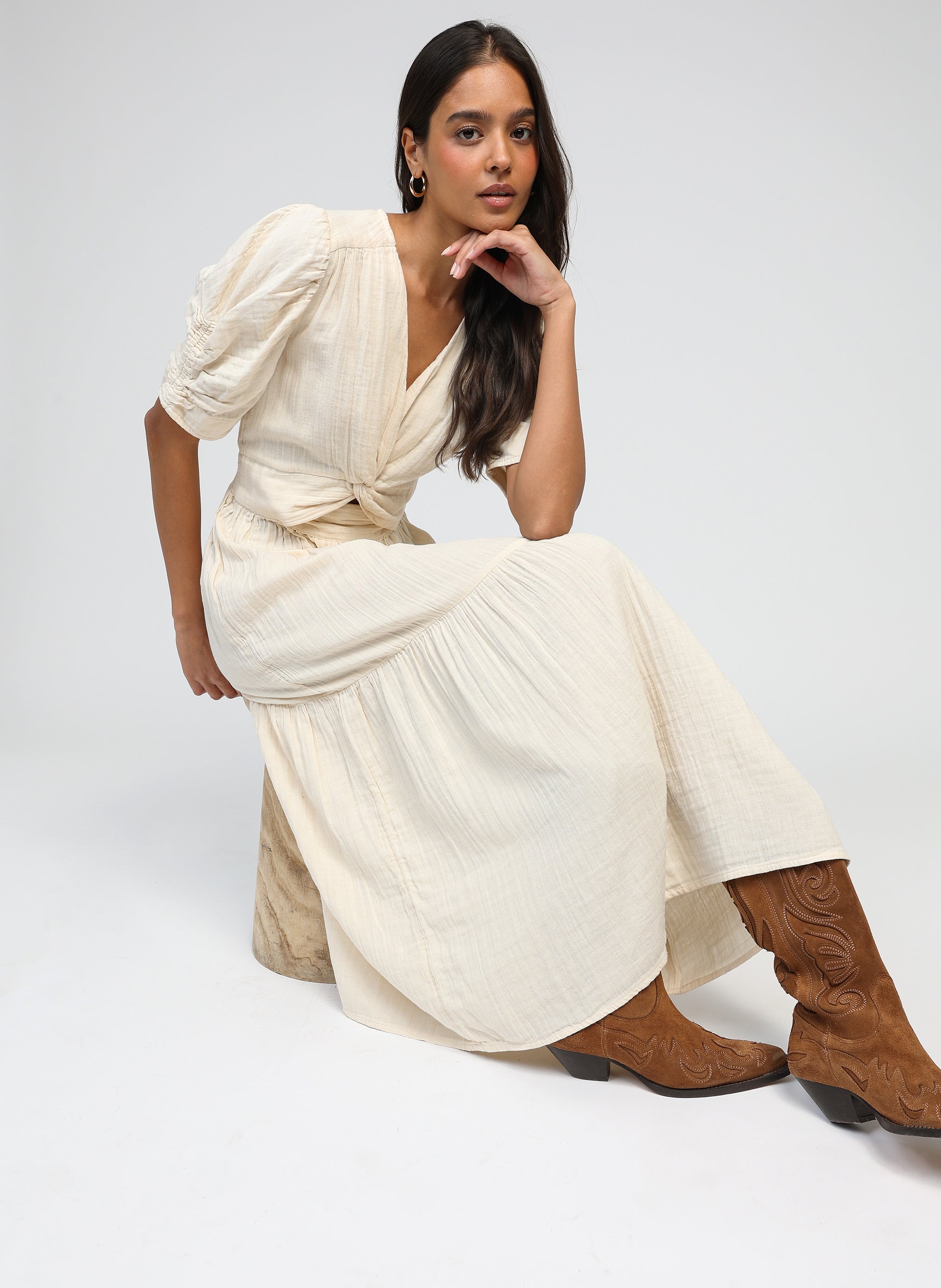 ROBE MIDI ODOUMA ecru