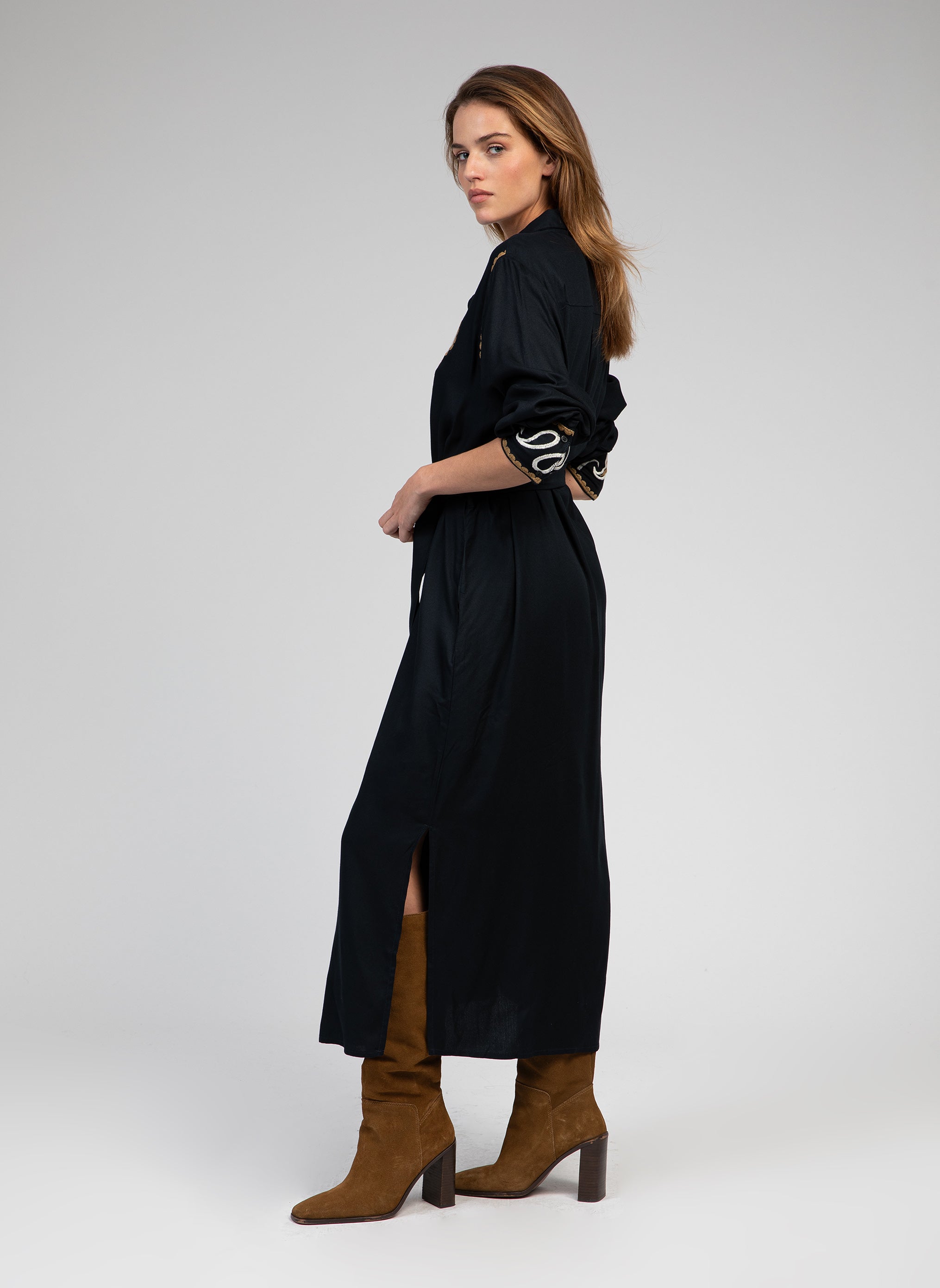 ROBE LONGUE ORIANY noir