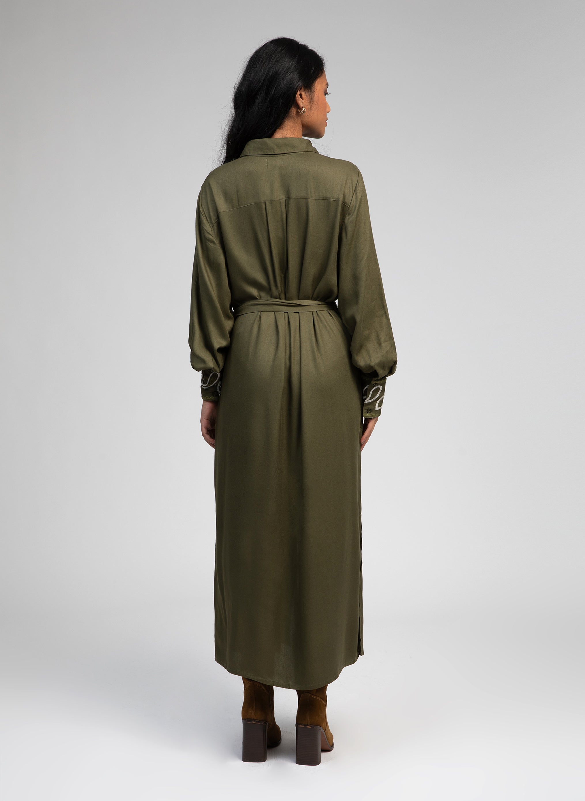 ROBE LONGUE ORIANY olive