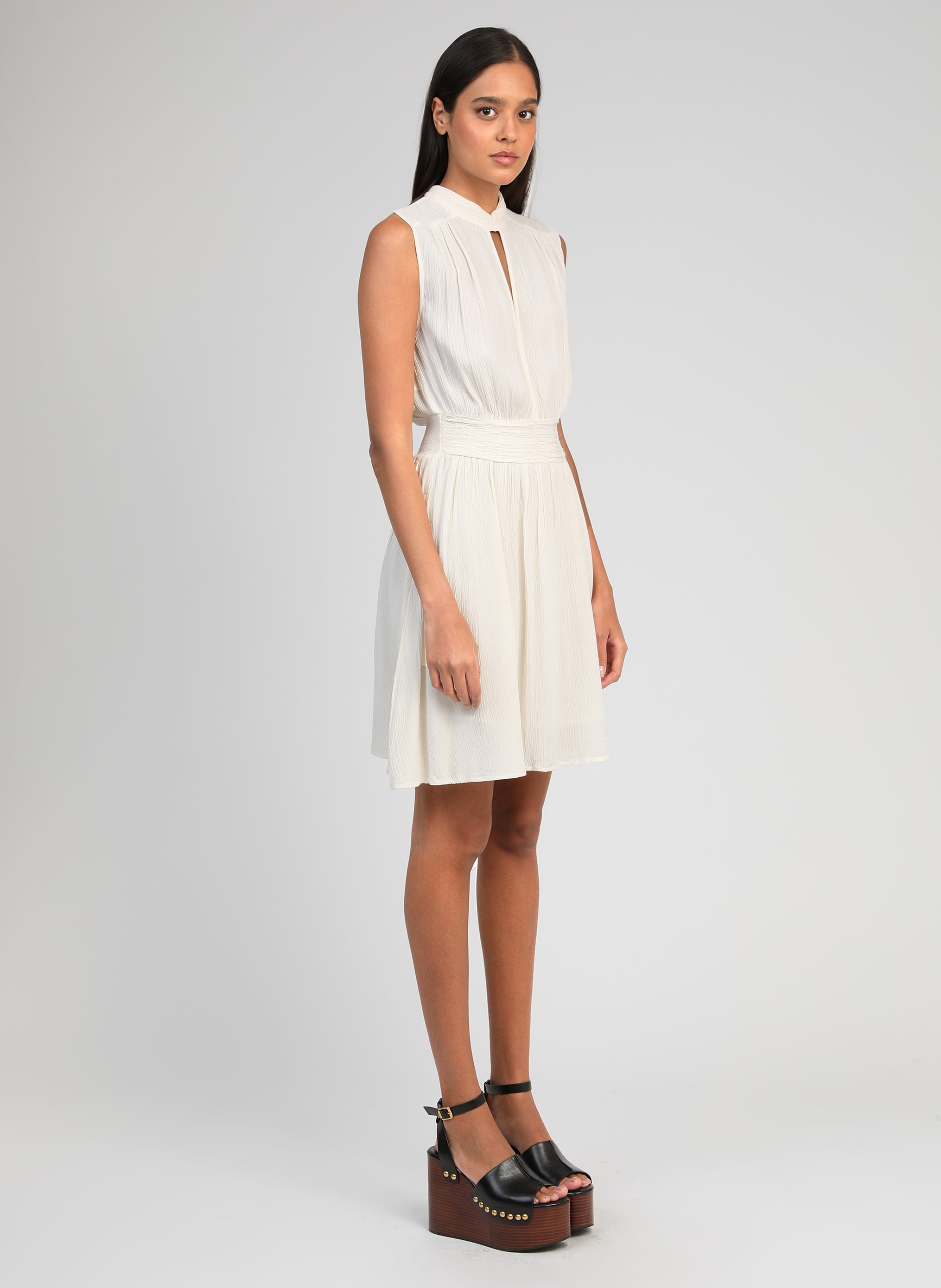 ROBE COURTE ORLEANE ecru