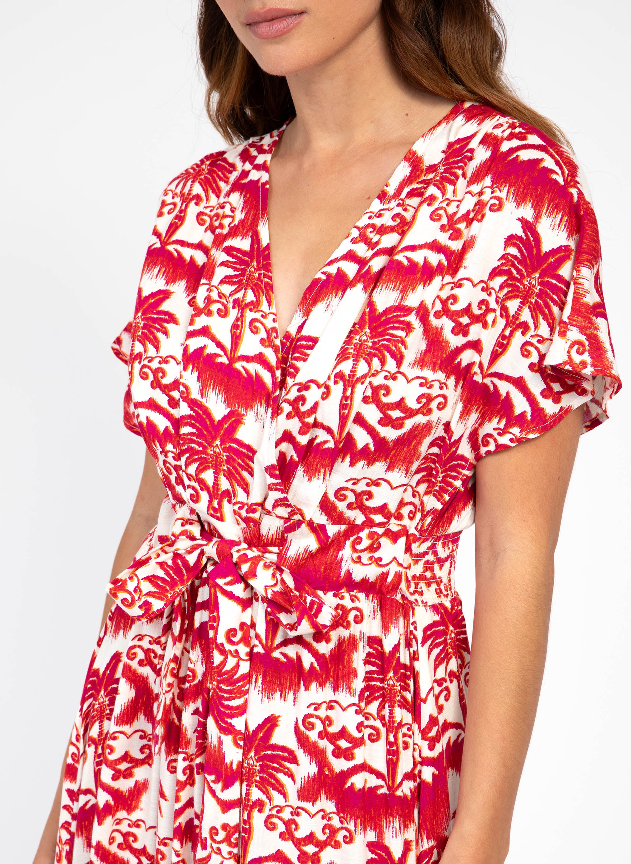 ORLENA palmita fushia LONG DRESS