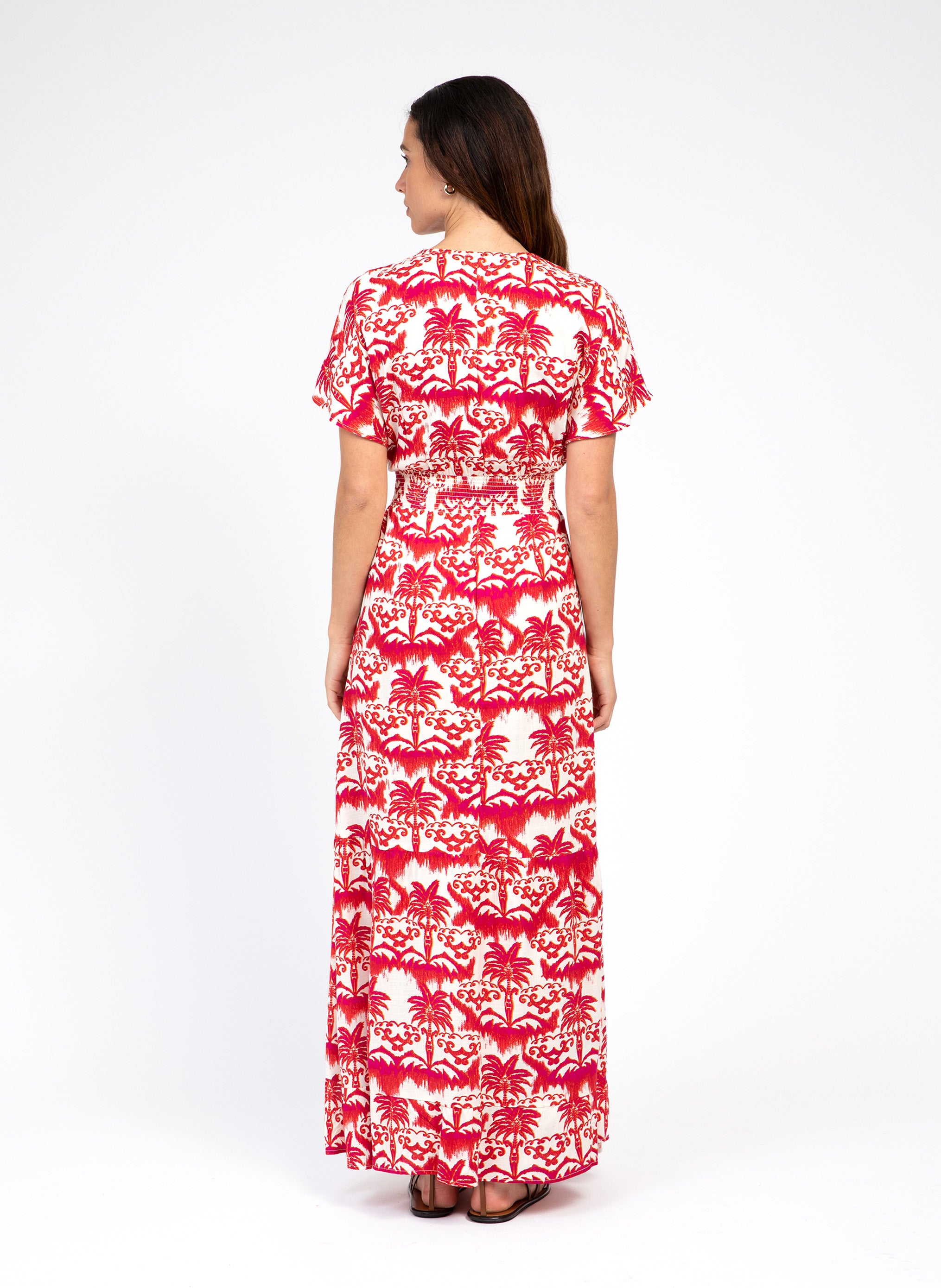 ORLENA palmita fushia LONG DRESS