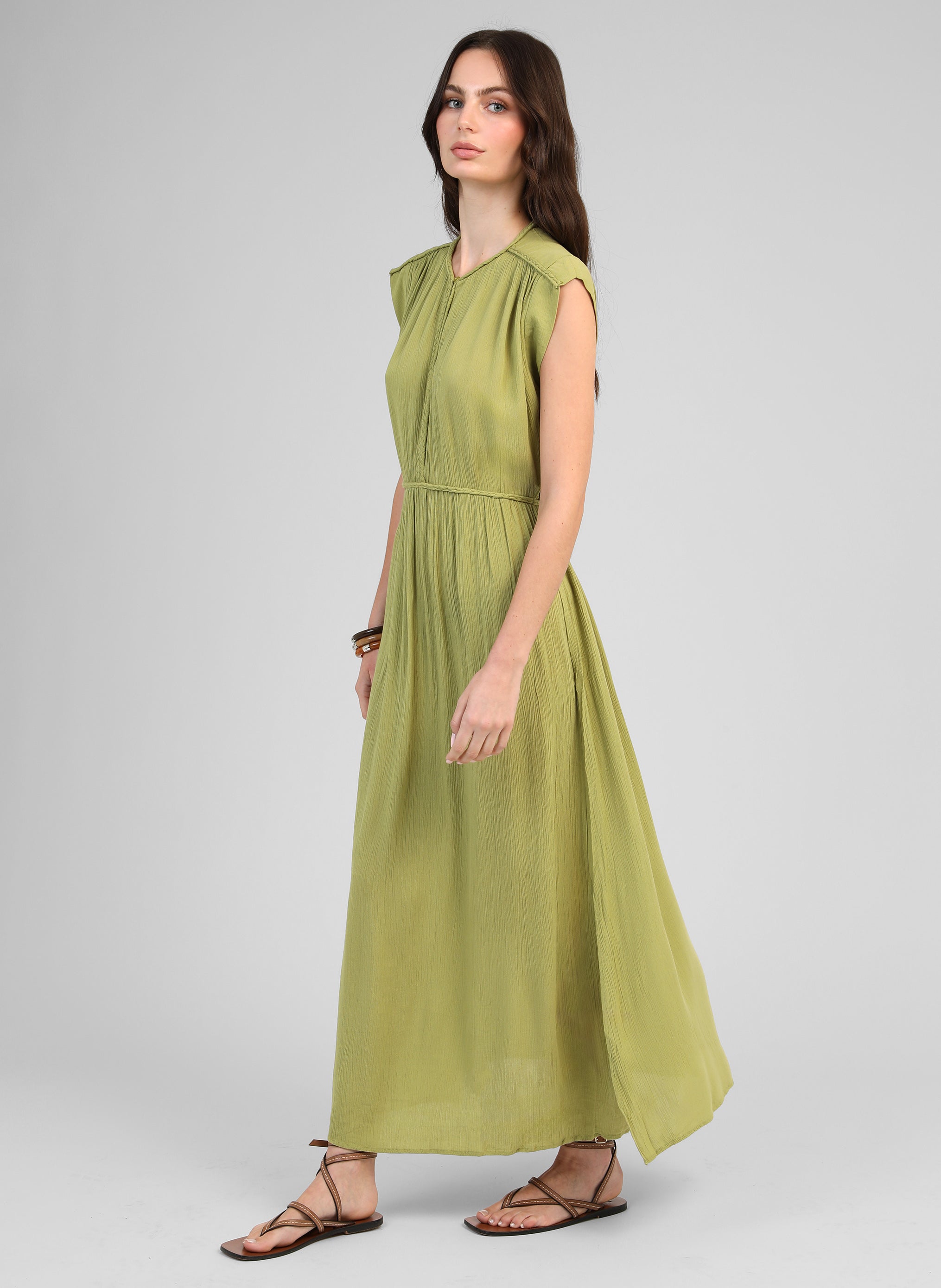 ROBE LONGUE OWESTINA tilleul