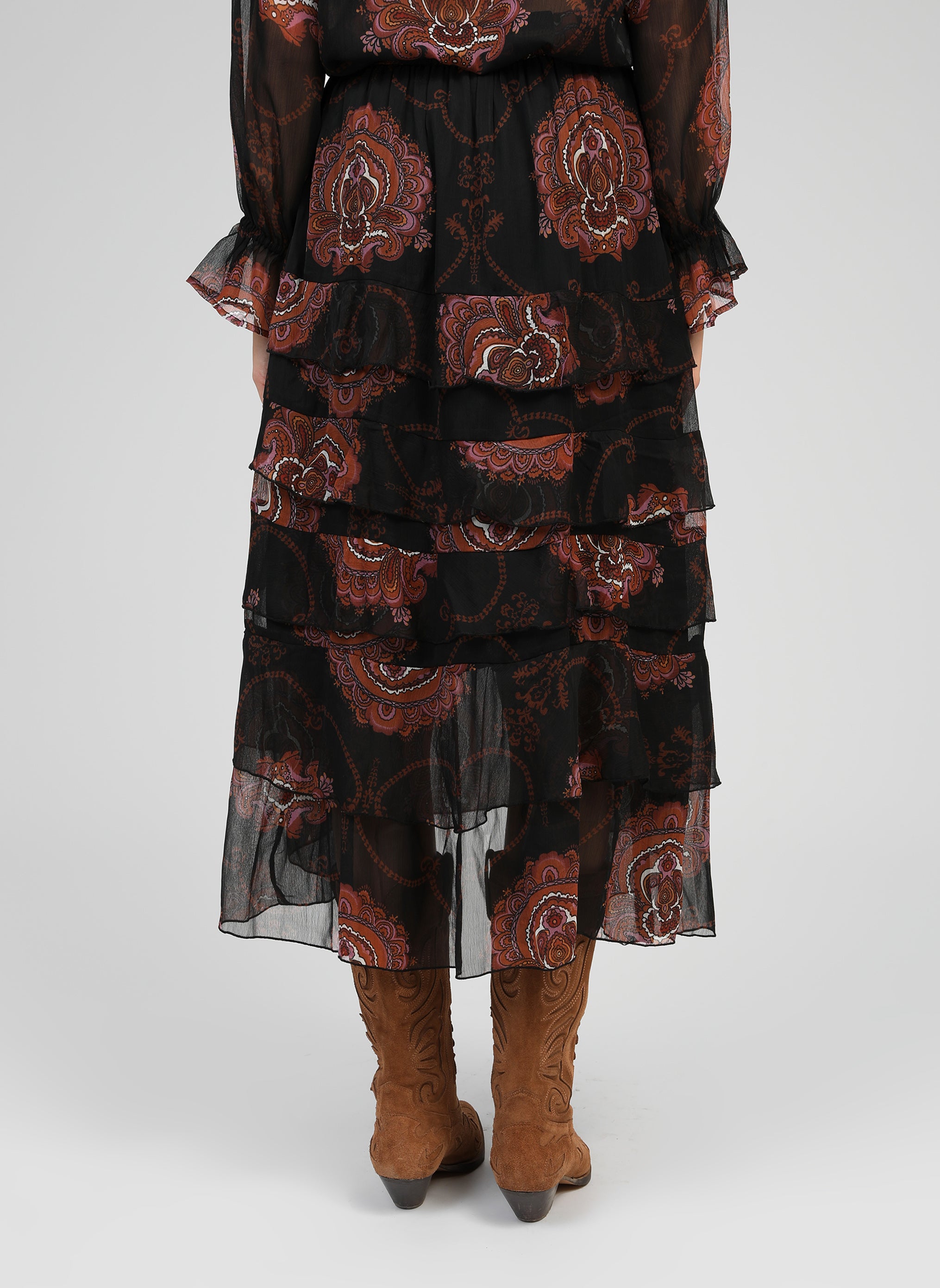 JUPE LONGUE RASHELY bohemia noir