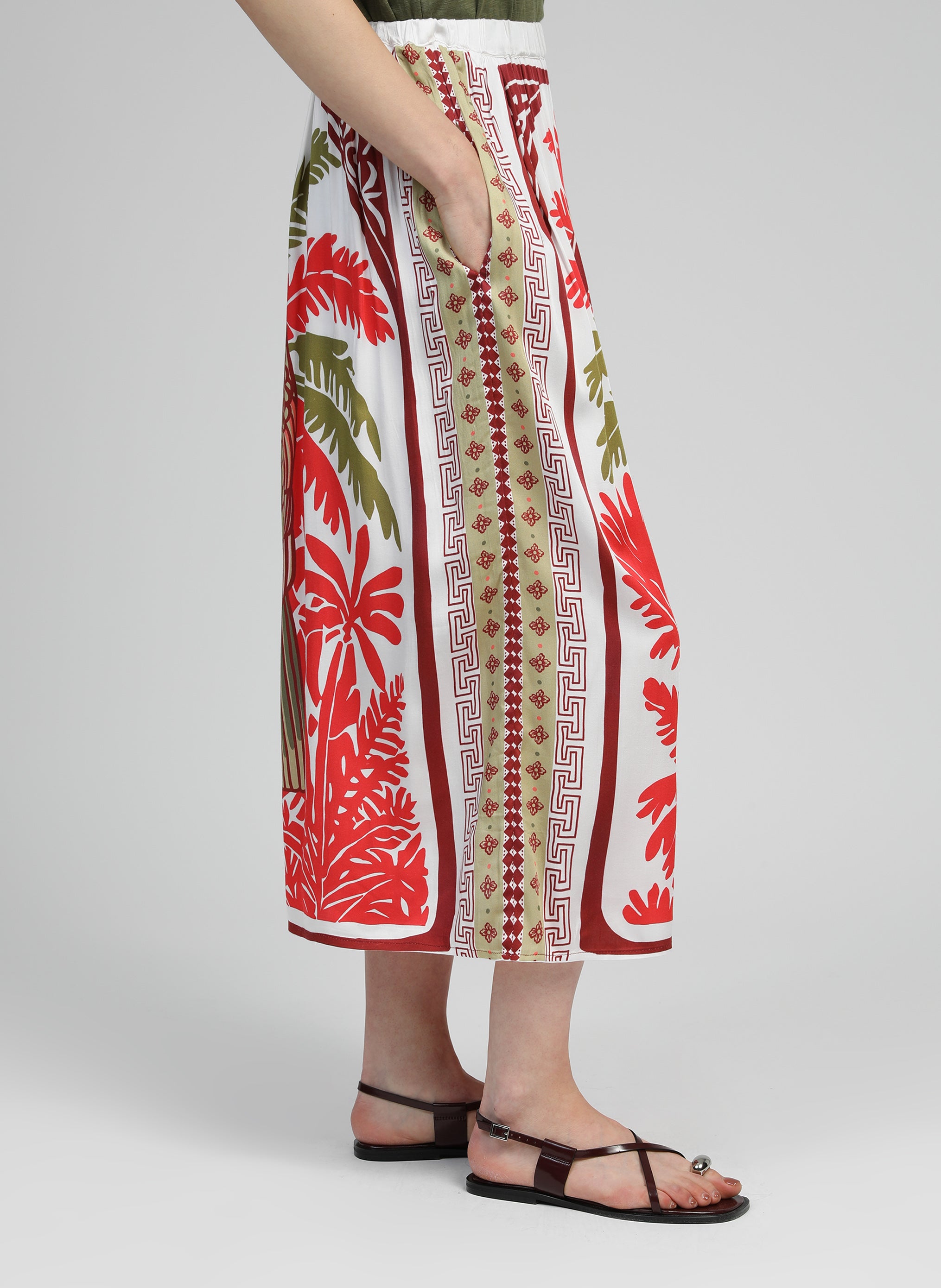 JUPE LONGUE RIKET papagayo rouge