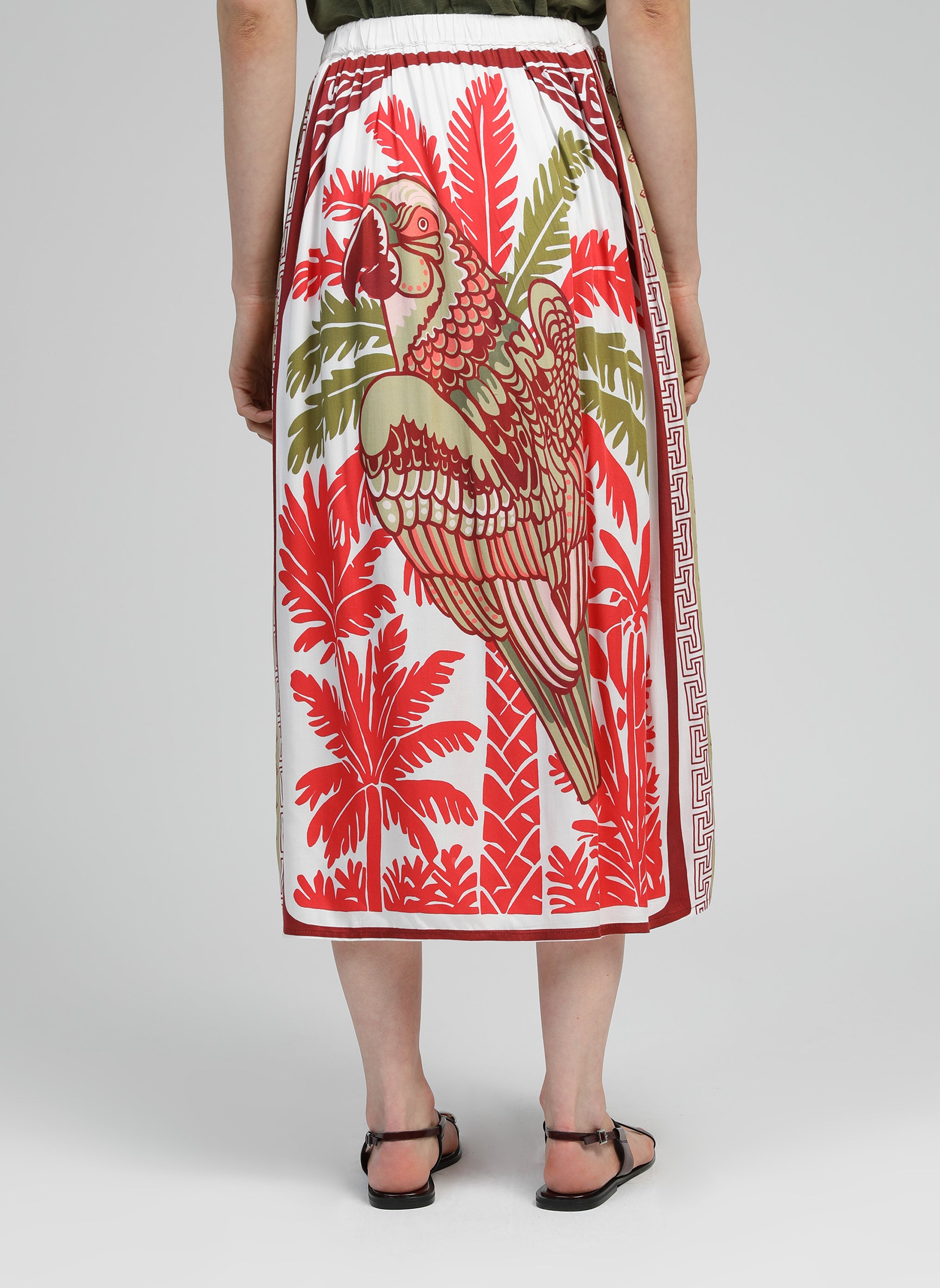JUPE LONGUE RIKET papagayo rouge