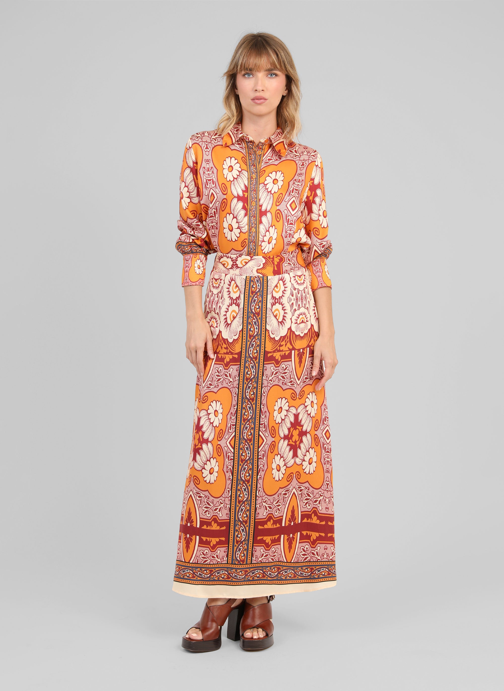 JUPE LONGUE ROBILIANE vitali orange