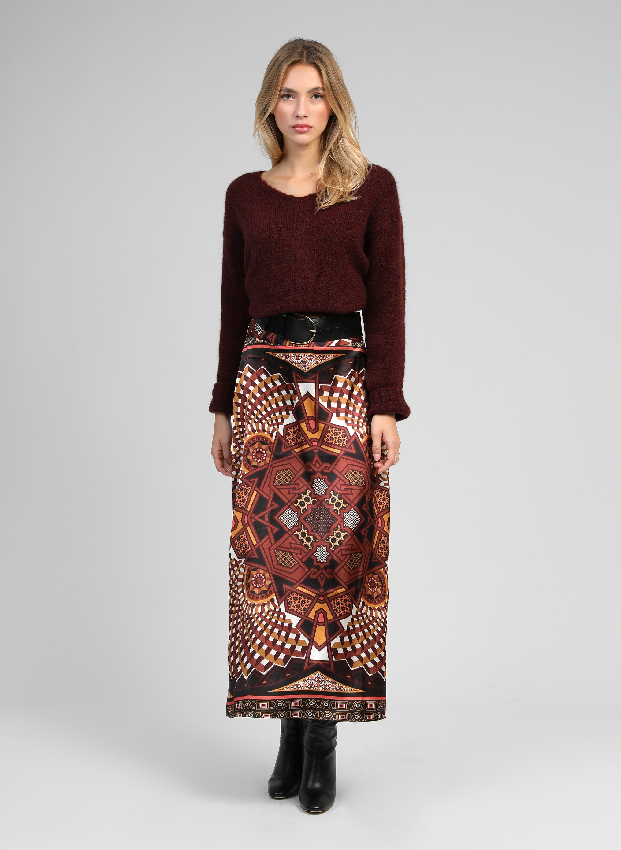 JUPE LONGUE ROBY kalei caramel