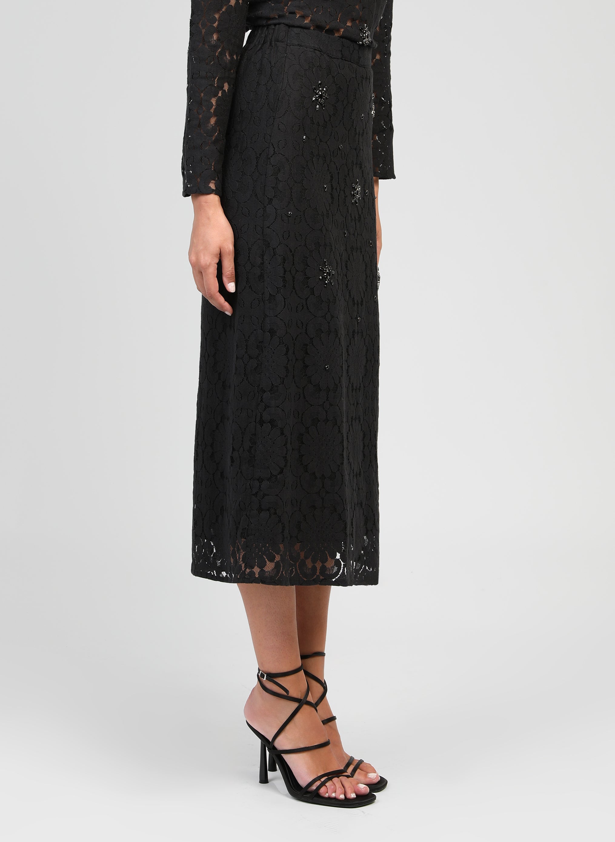 JUPE MIDI ROSALE noir