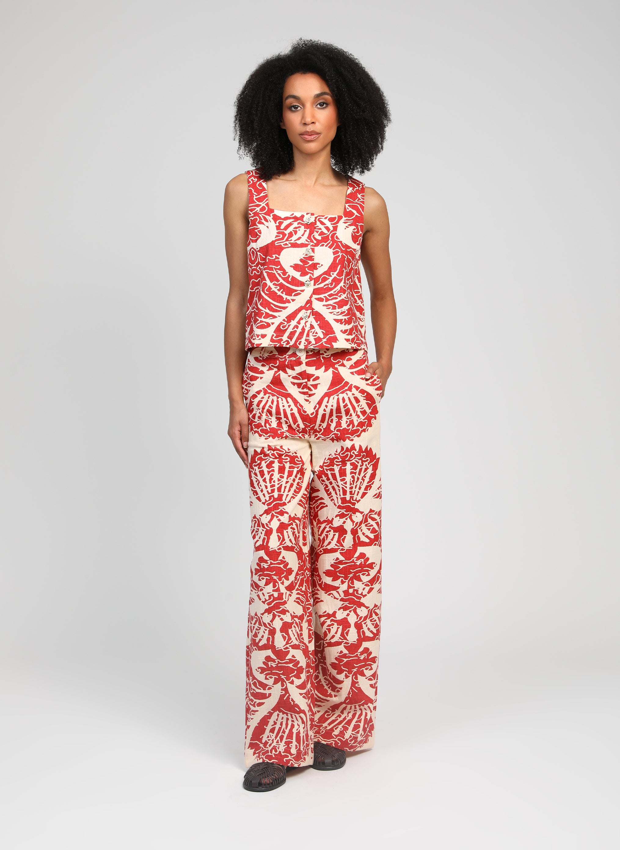 PANTALON ROSSINI adeline rouge