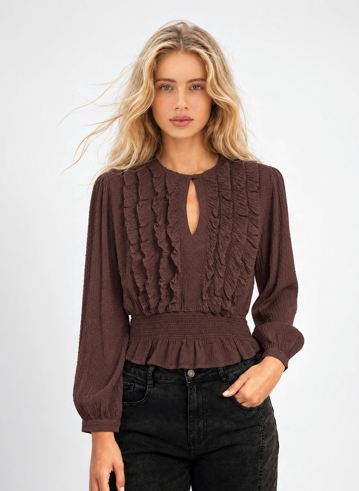 BLUSA SADIANE marrón