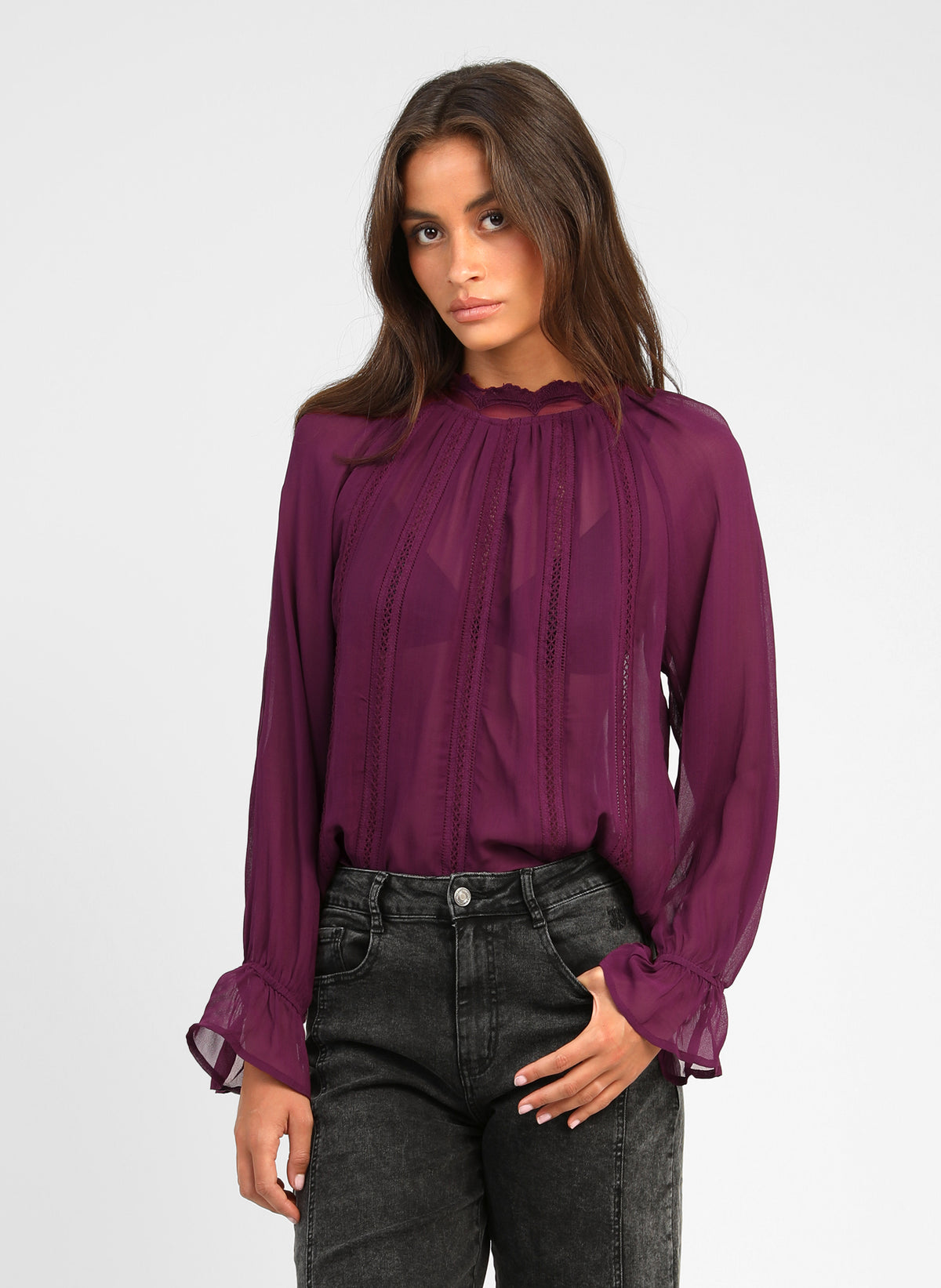 BLOUSE SALOUNA aubergine