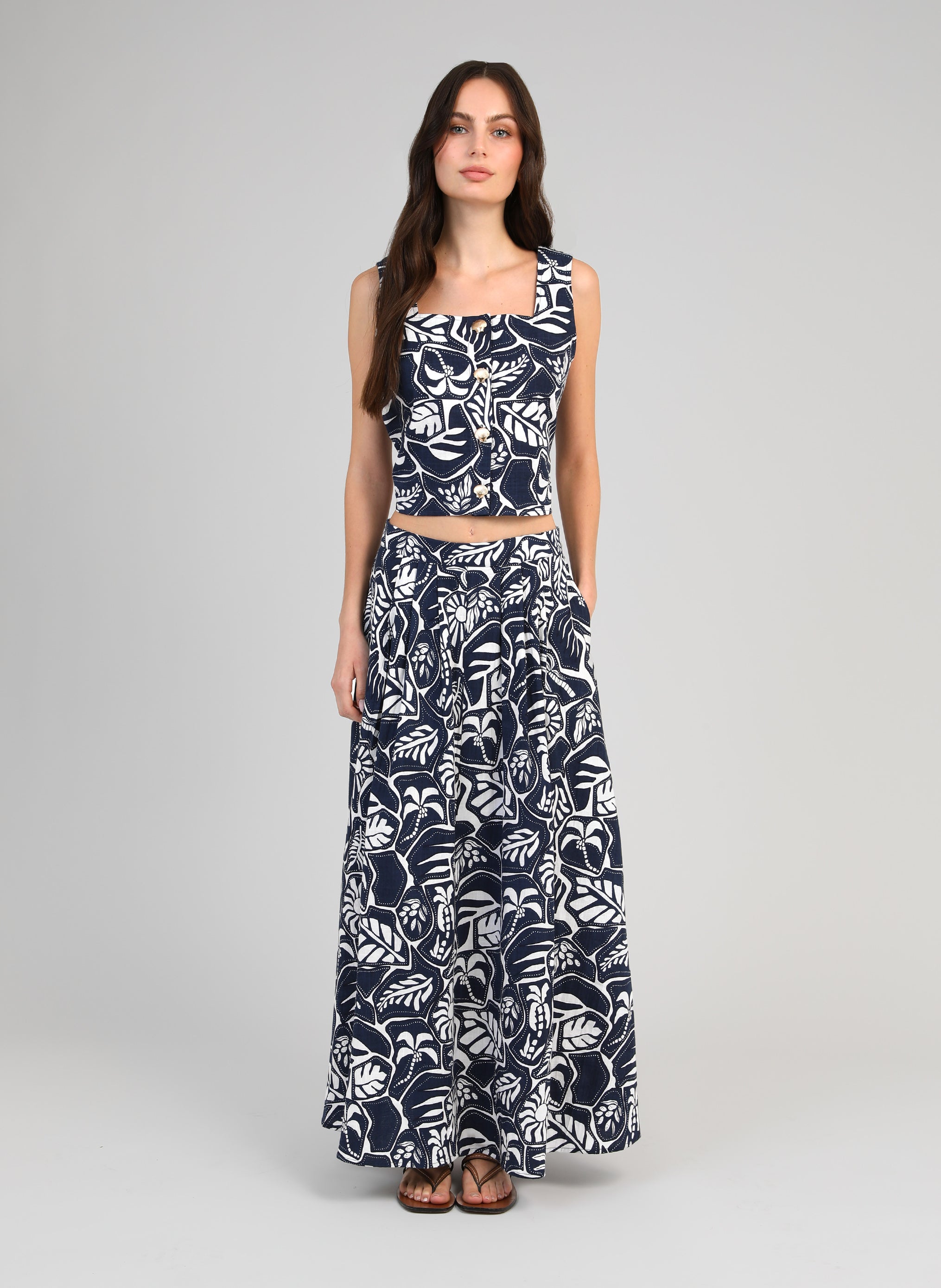 JUPE LONGUE RYSHEA palouka bleu