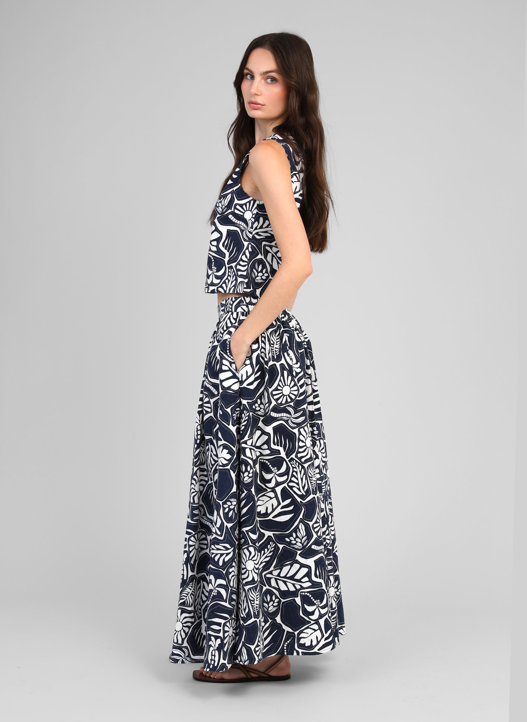 JUPE LONGUE RYSHEA palouka bleu