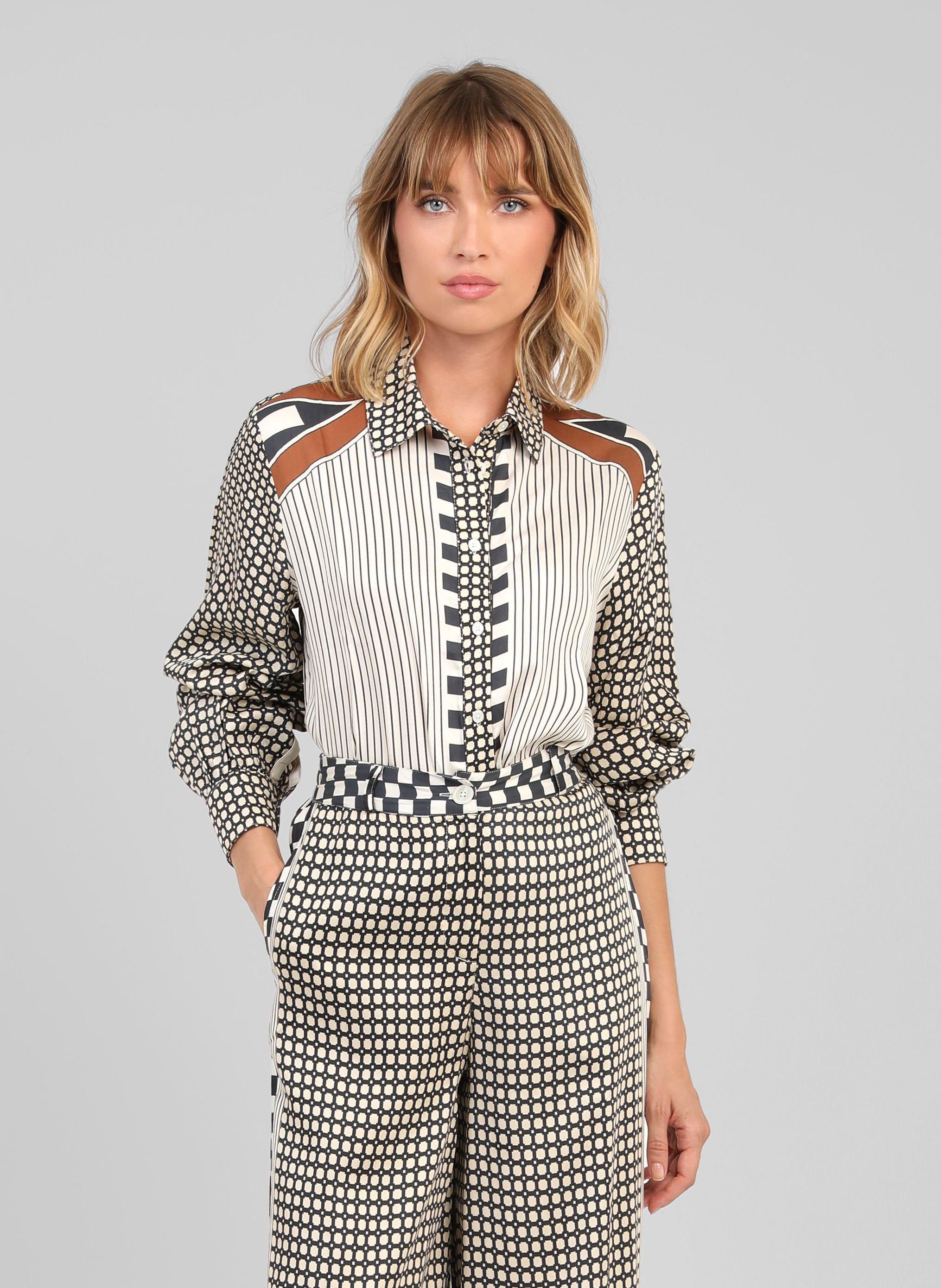 CHEMISE SHANONIE graphilo ecru