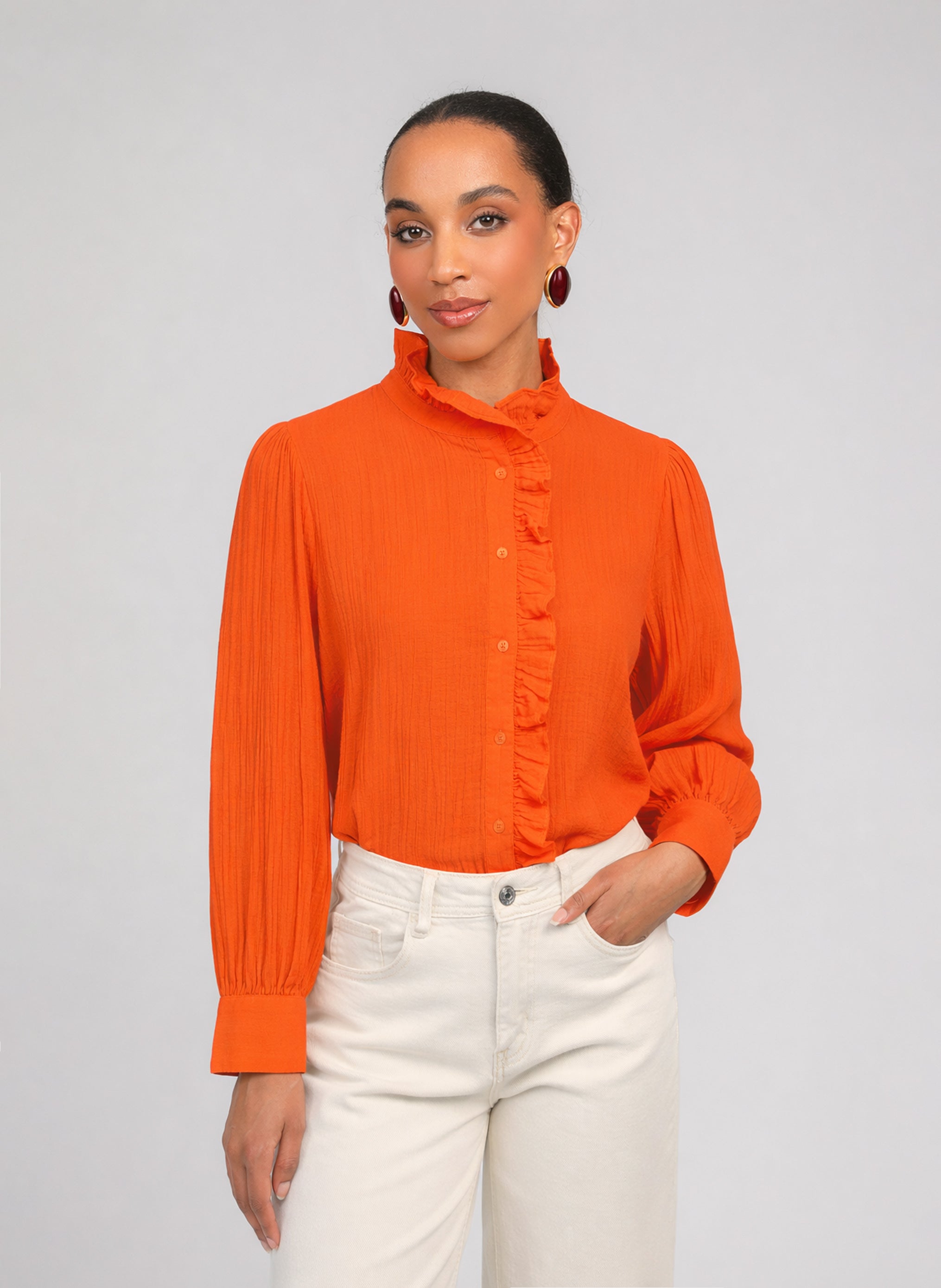 CHEMISE STEFILOU orange