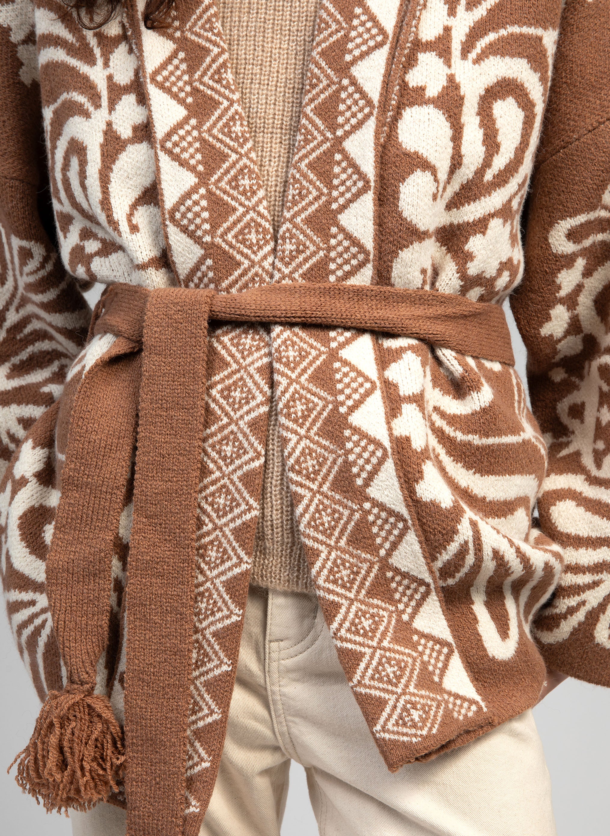 CARDIGAN VISHNOU noisette