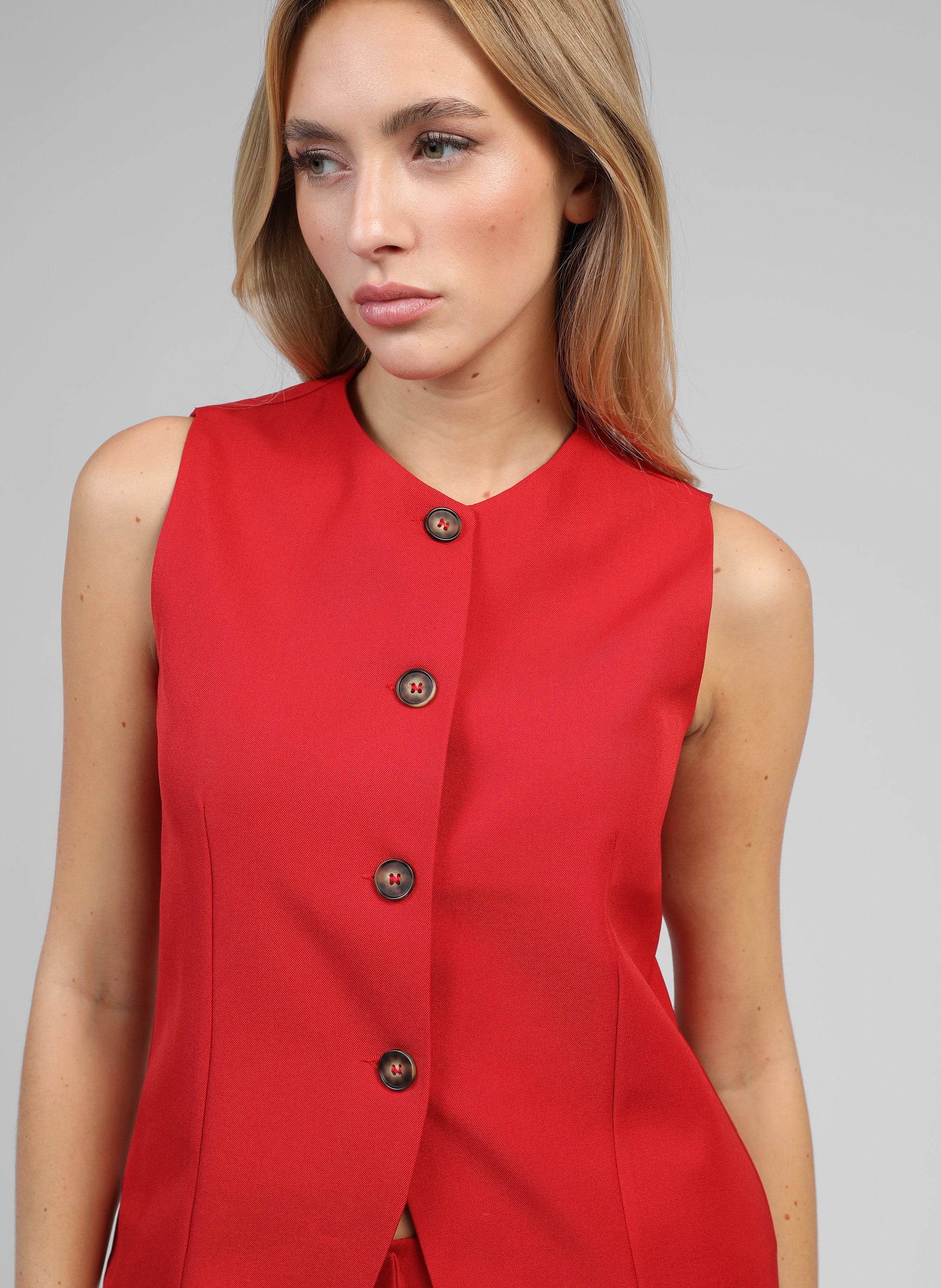 GILET DE COSTUME ZOLA rouge