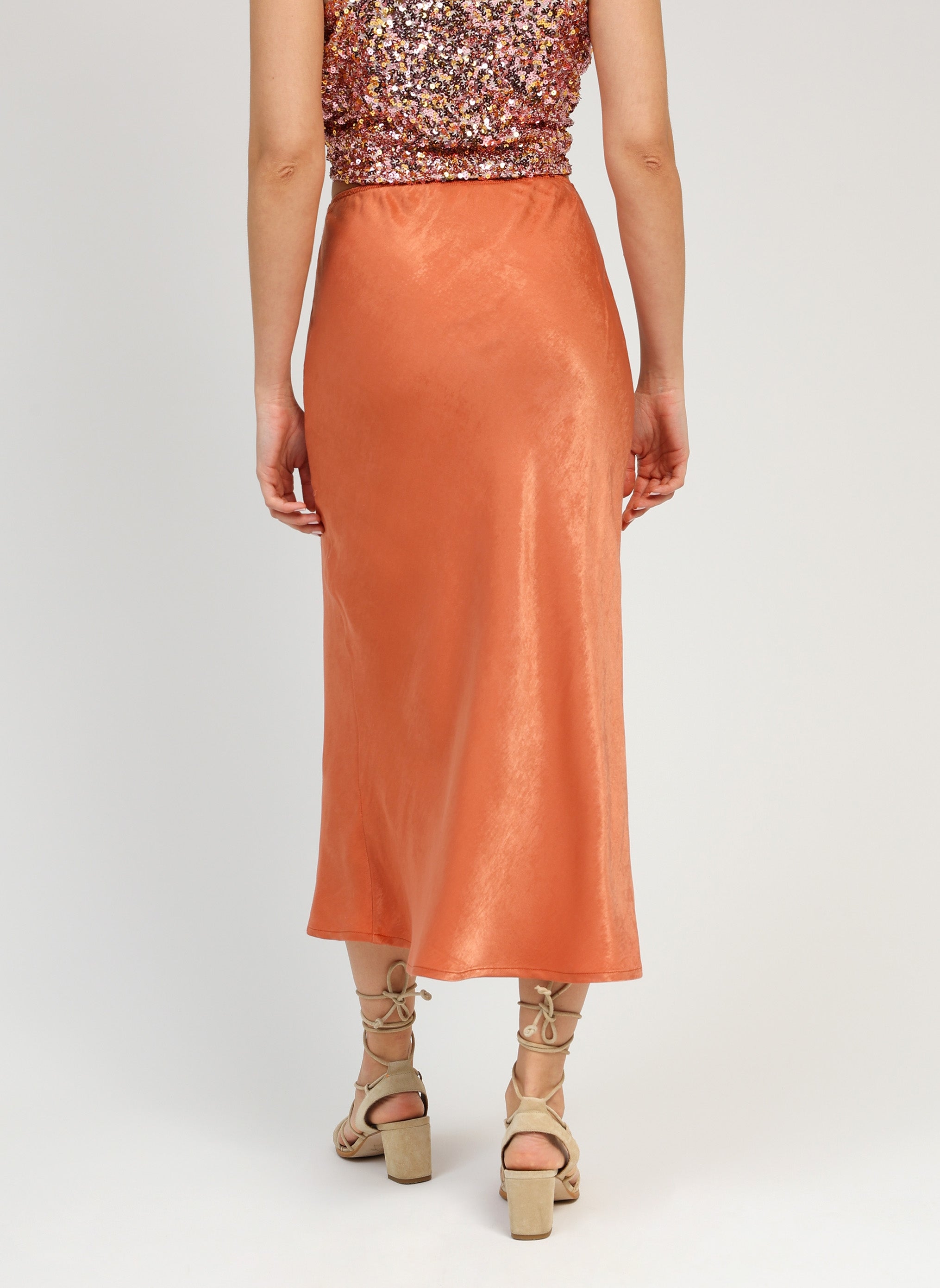JUPE MIDI GALVINE terracotta