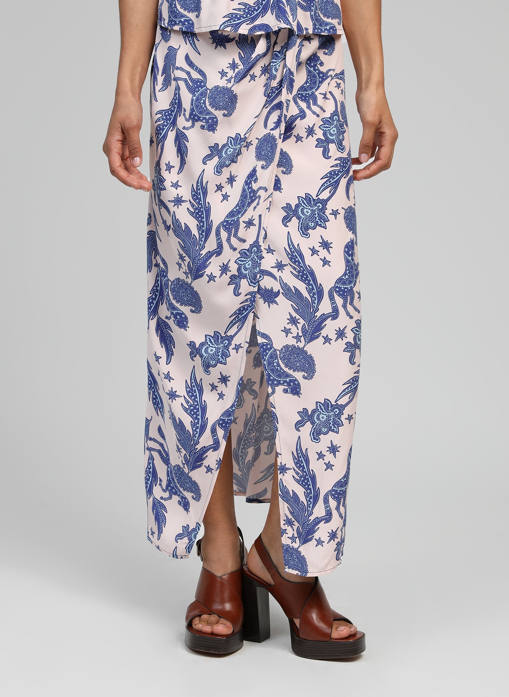 GERIC LONG SKIRT ecru fleche