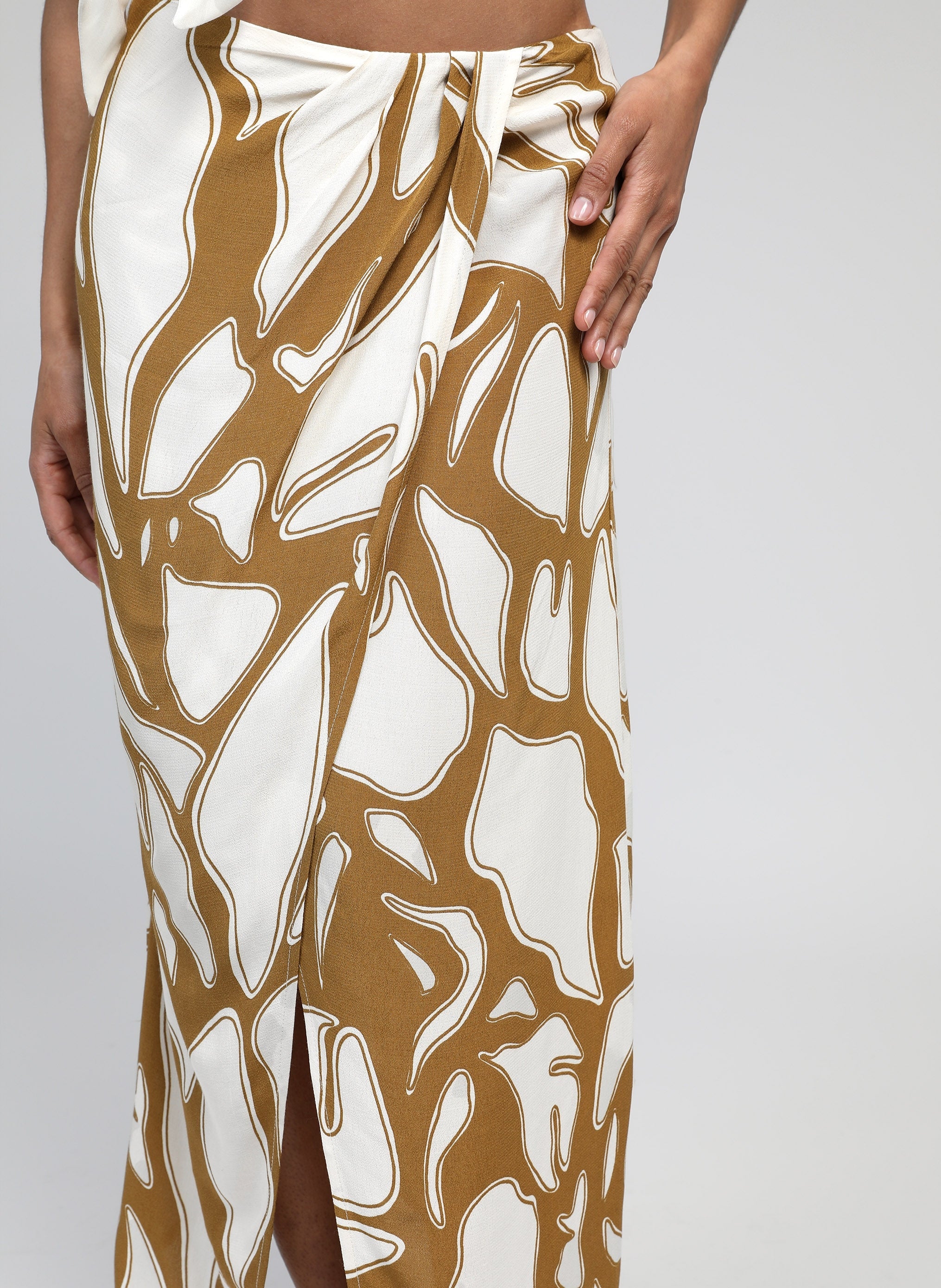 JUPE LONGUE GERIC flame olive