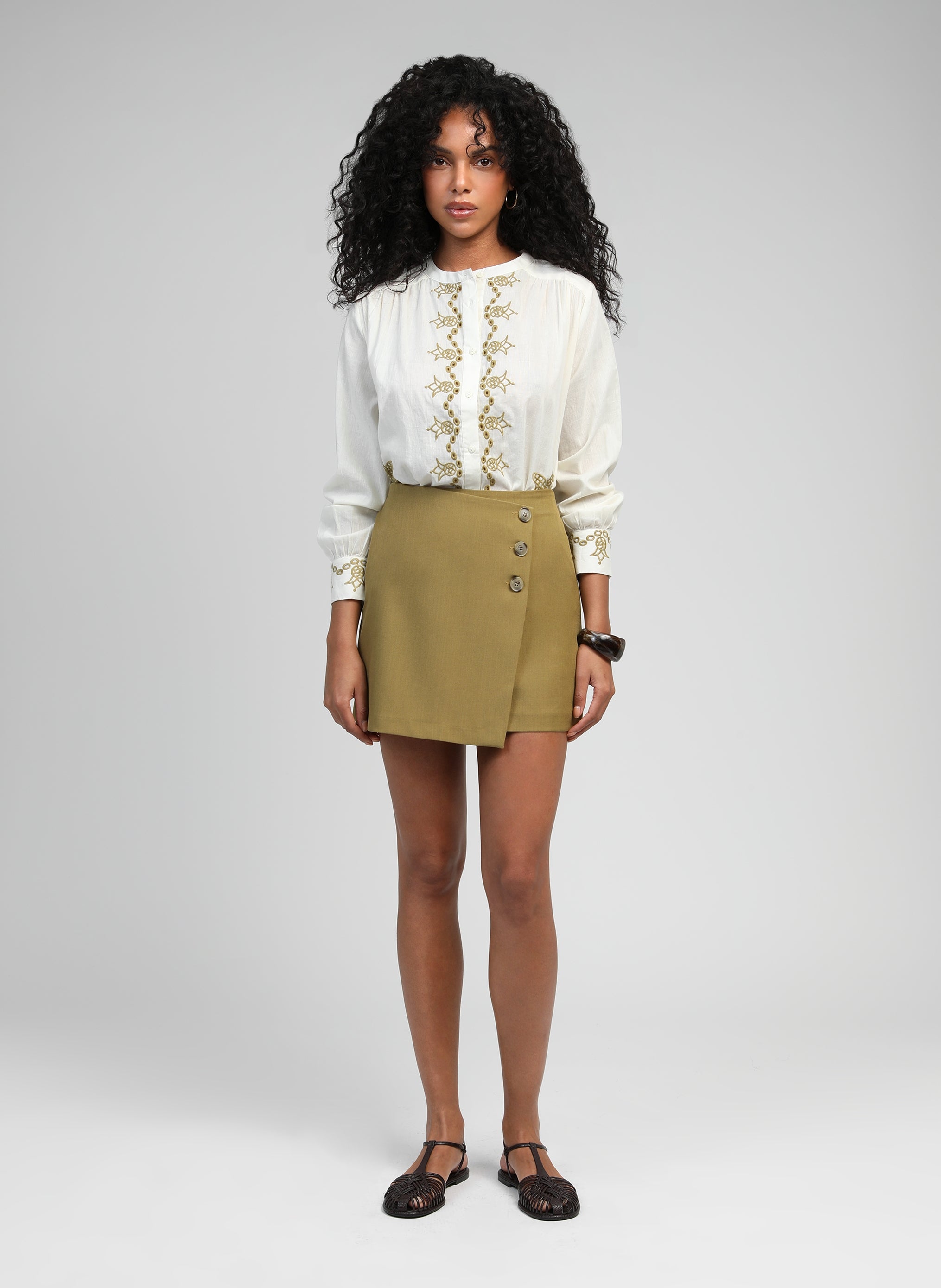 JUPE COURTE GUYA olive