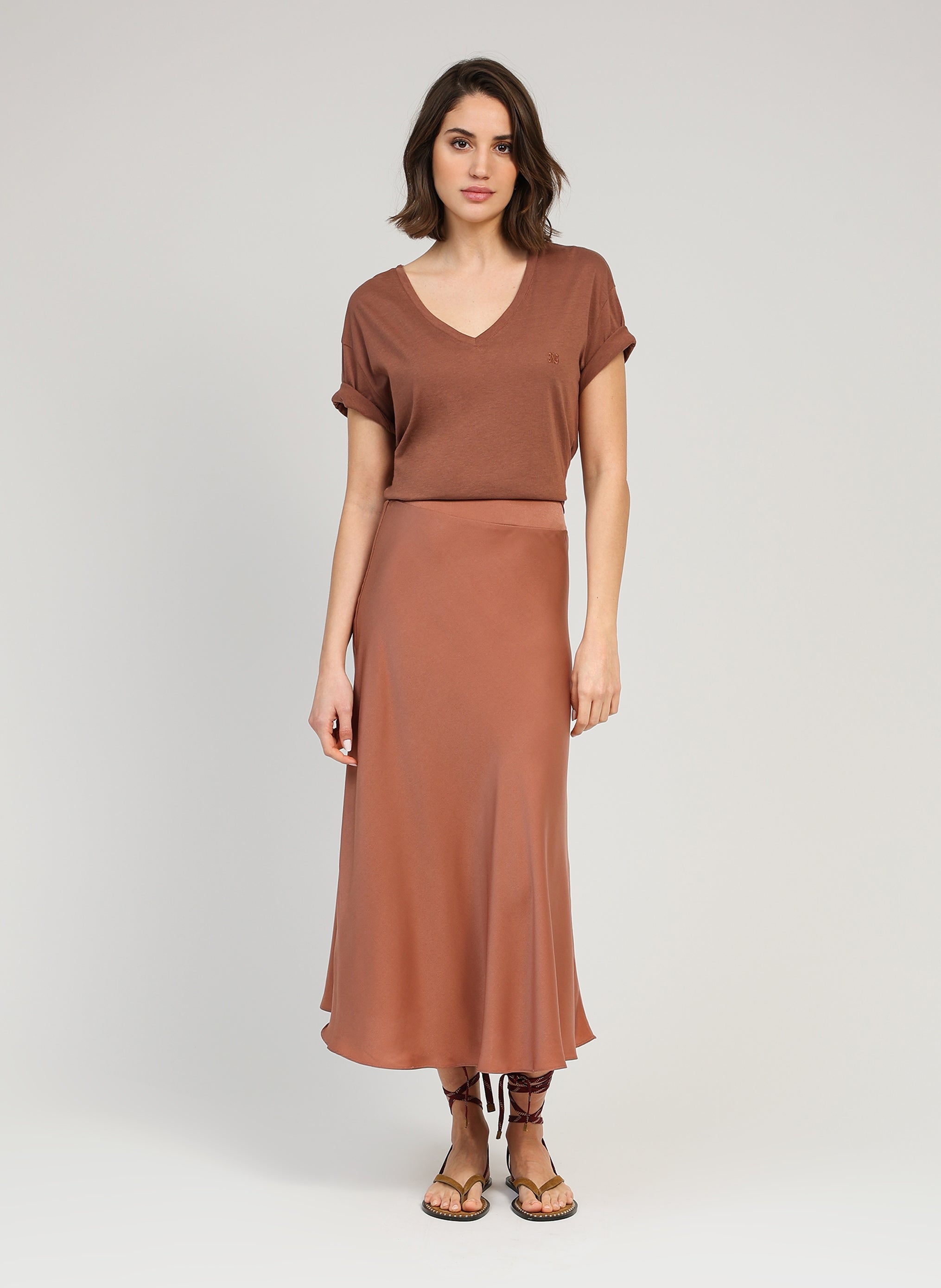 JUPE MIDI JANIALA moka