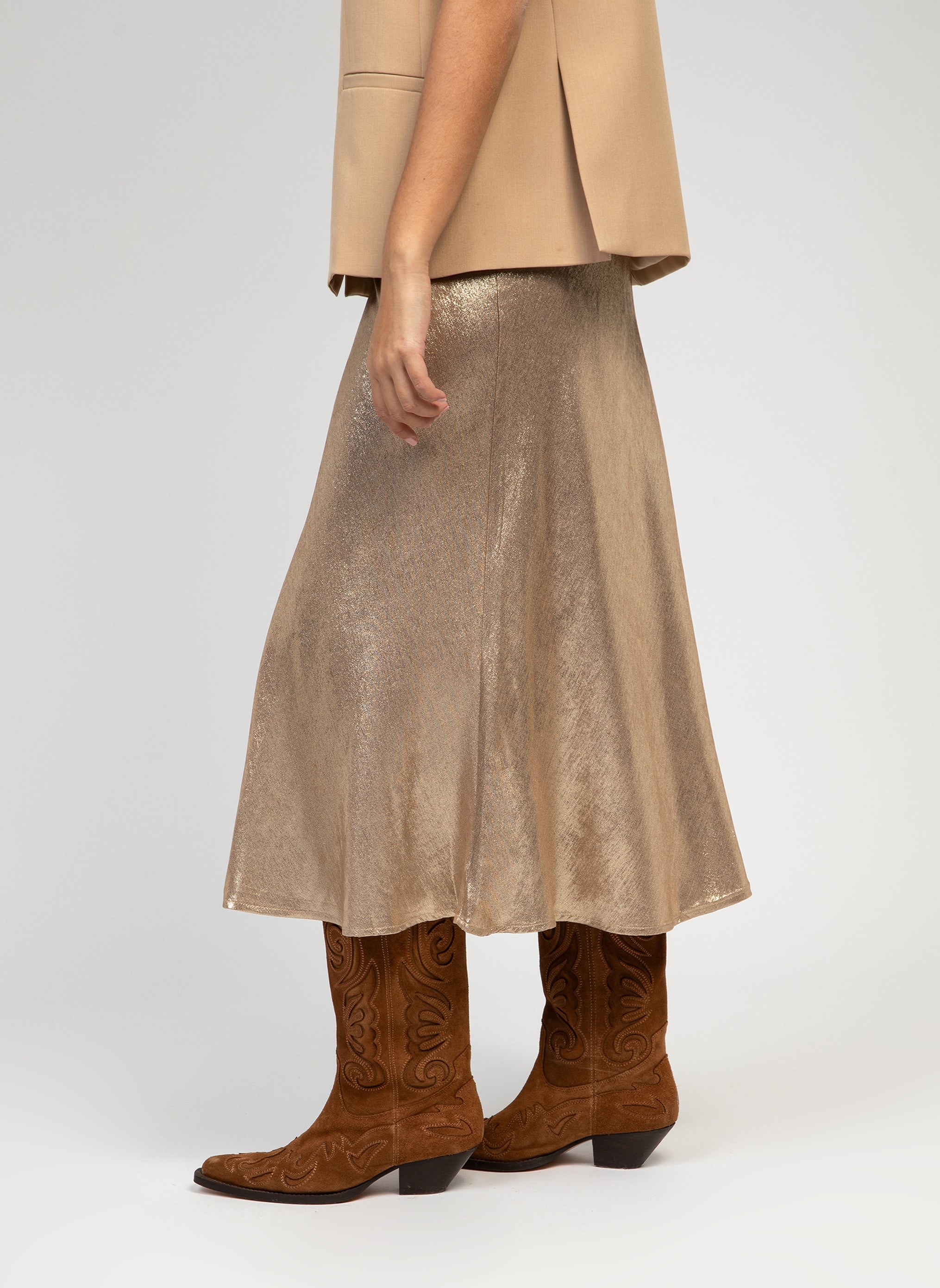 JUPE MIDI JANYMA gold