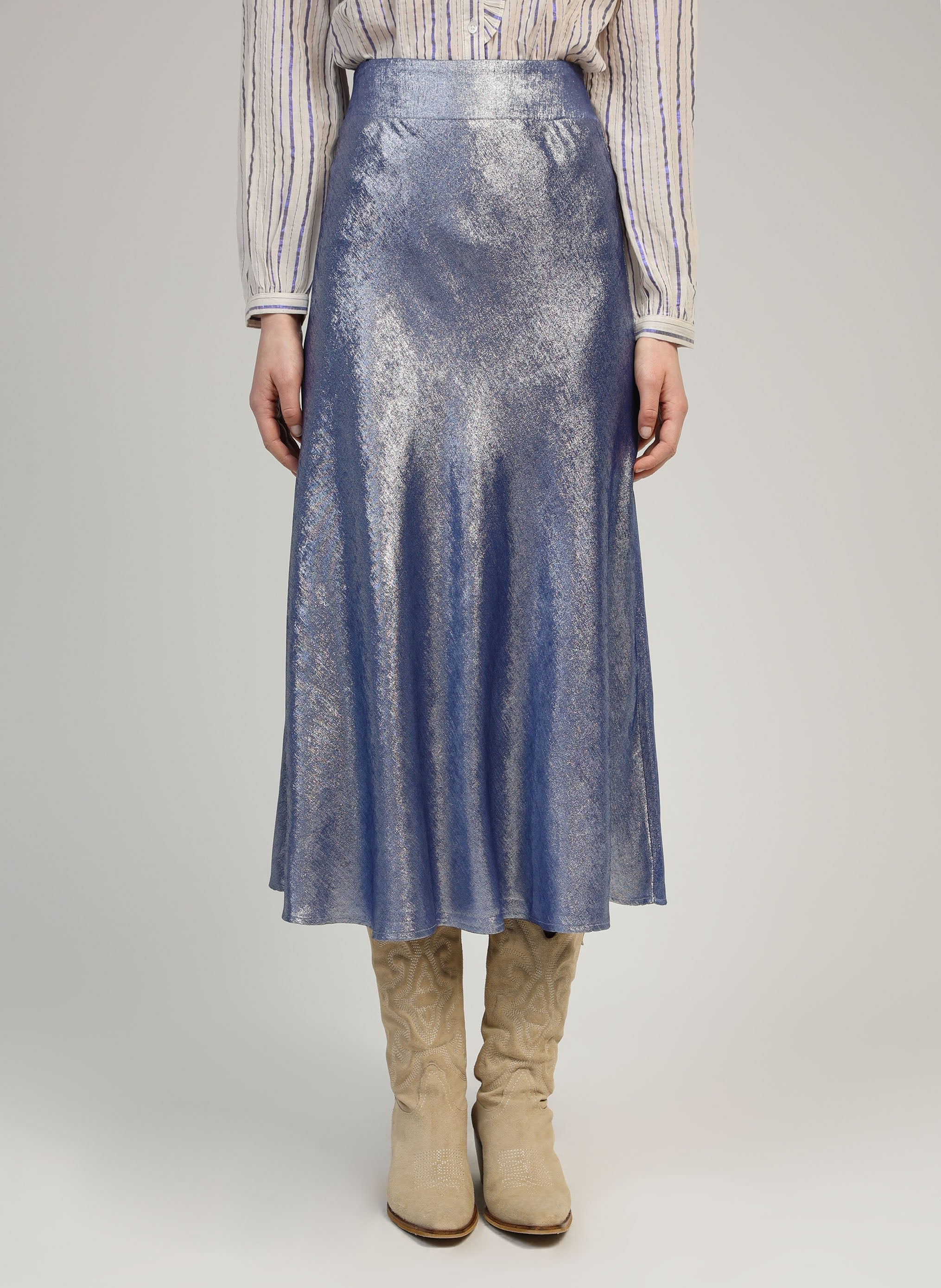 JUPE MIDI JANYMA bleu