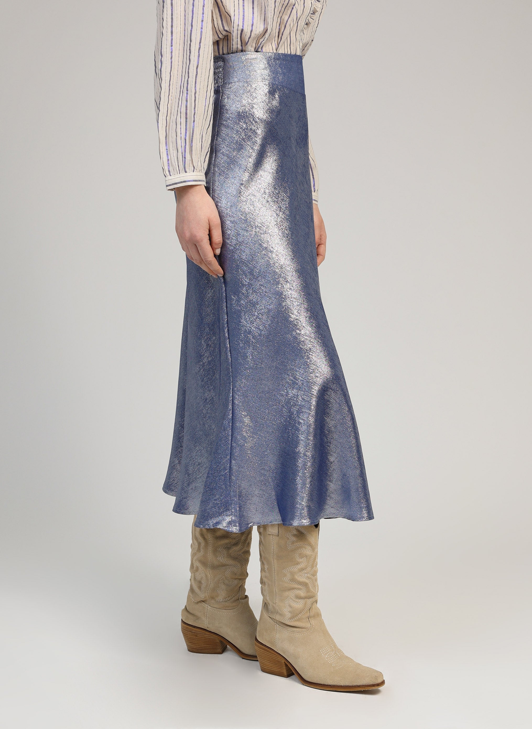 JUPE MIDI JANYMA bleu