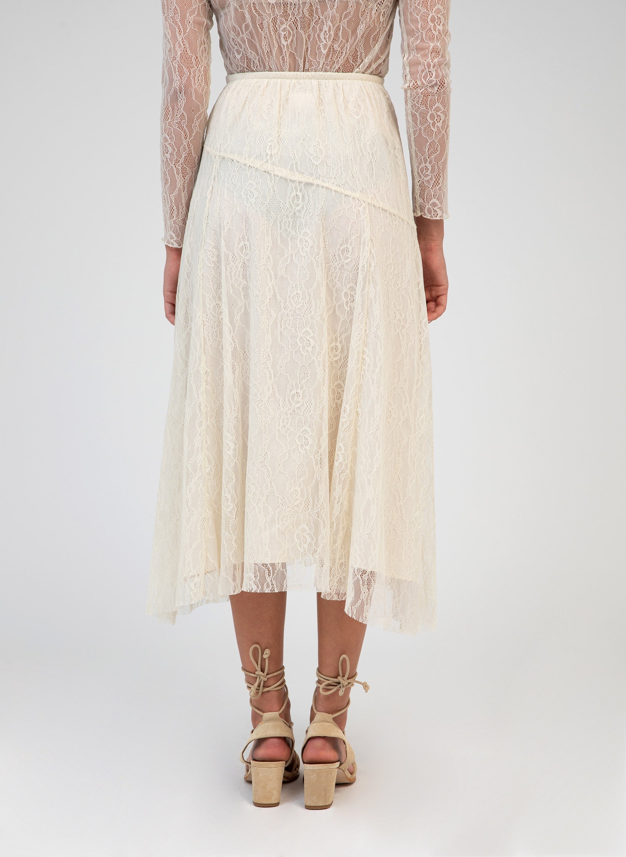 JUNEY MIDI SKIRT ecru