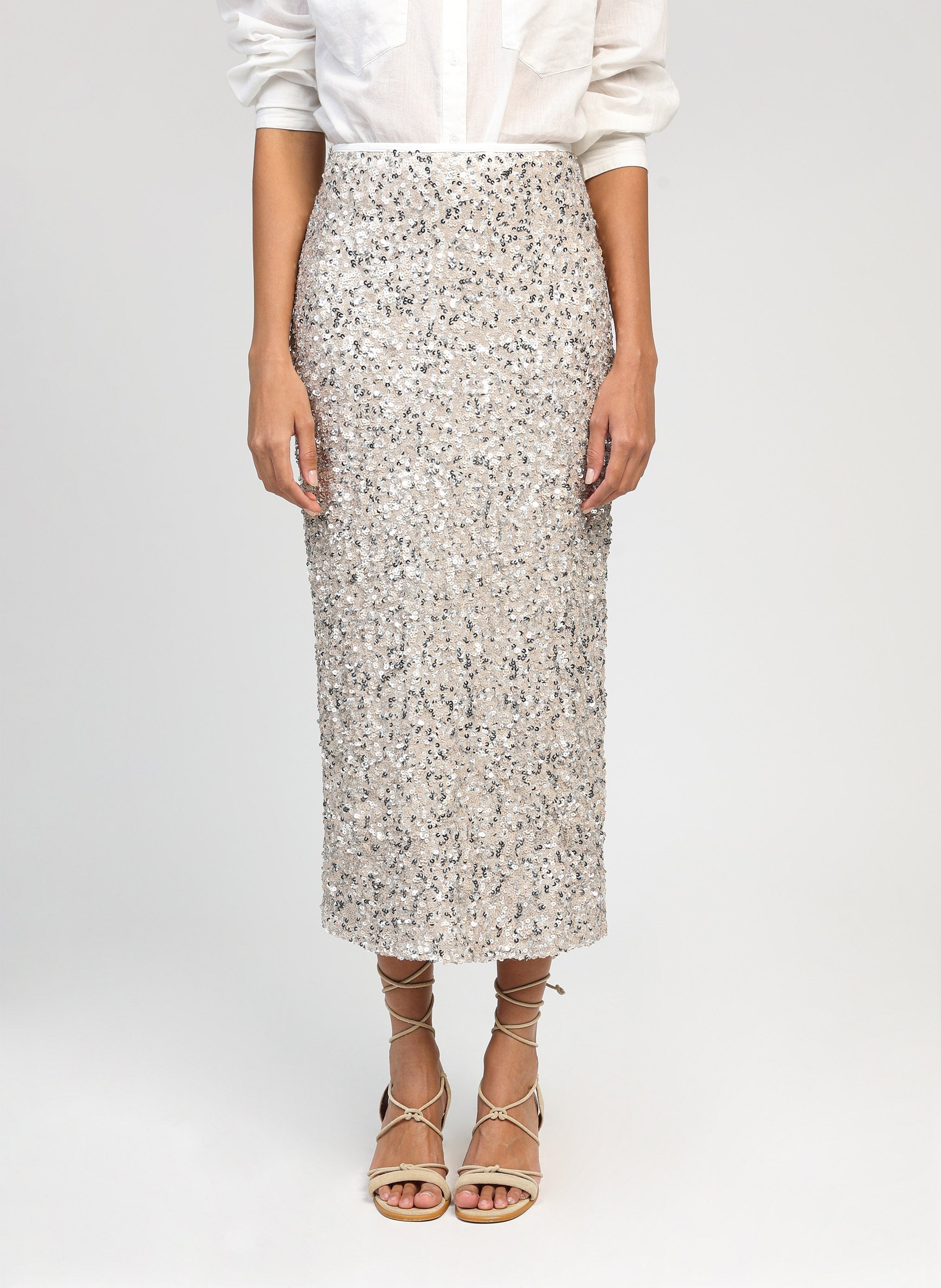 JUPE MIDI JURYLY blanc multi