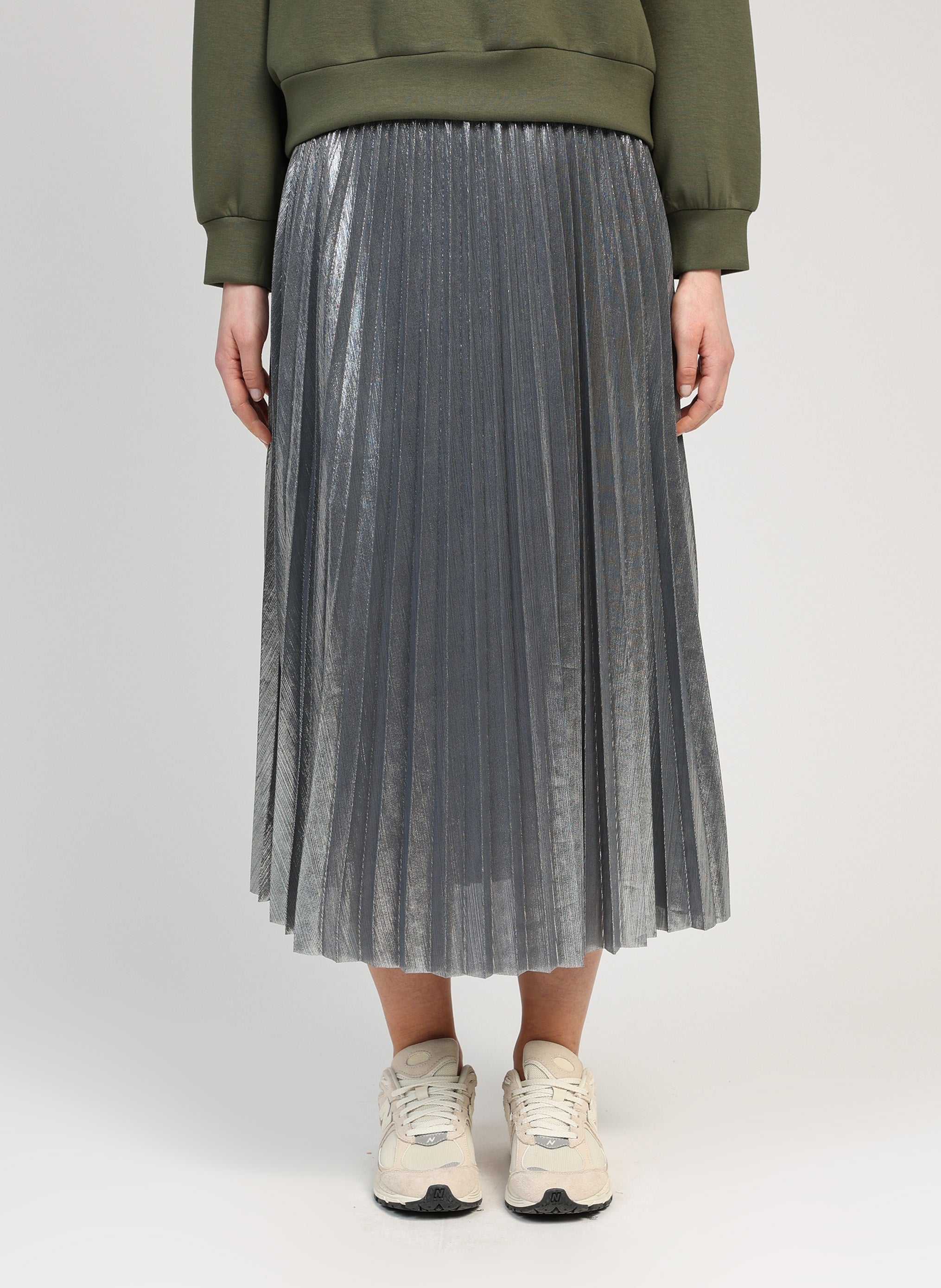 JUPE MIDI JUSTINNA argent