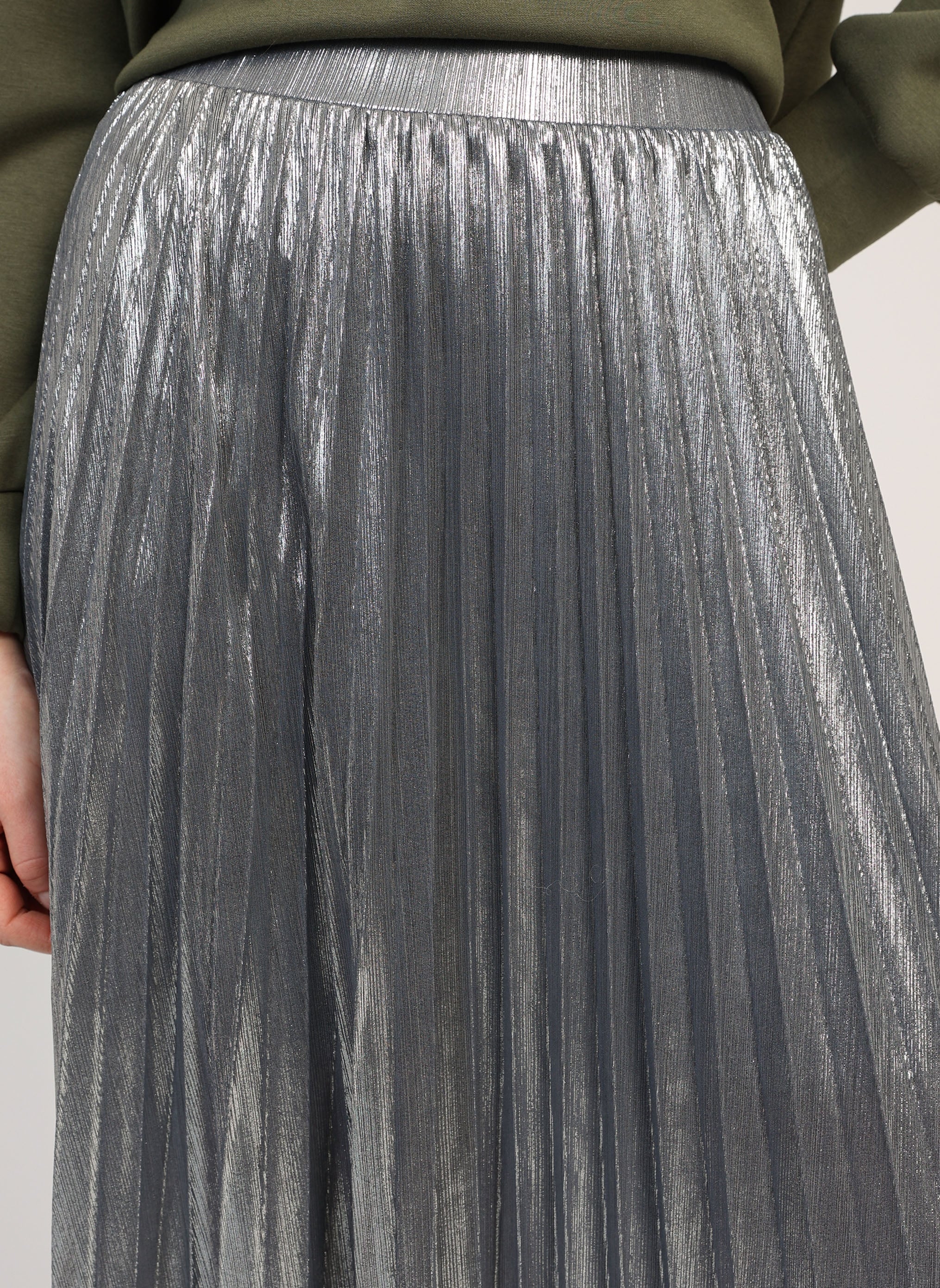 JUPE MIDI JUSTINNA argent