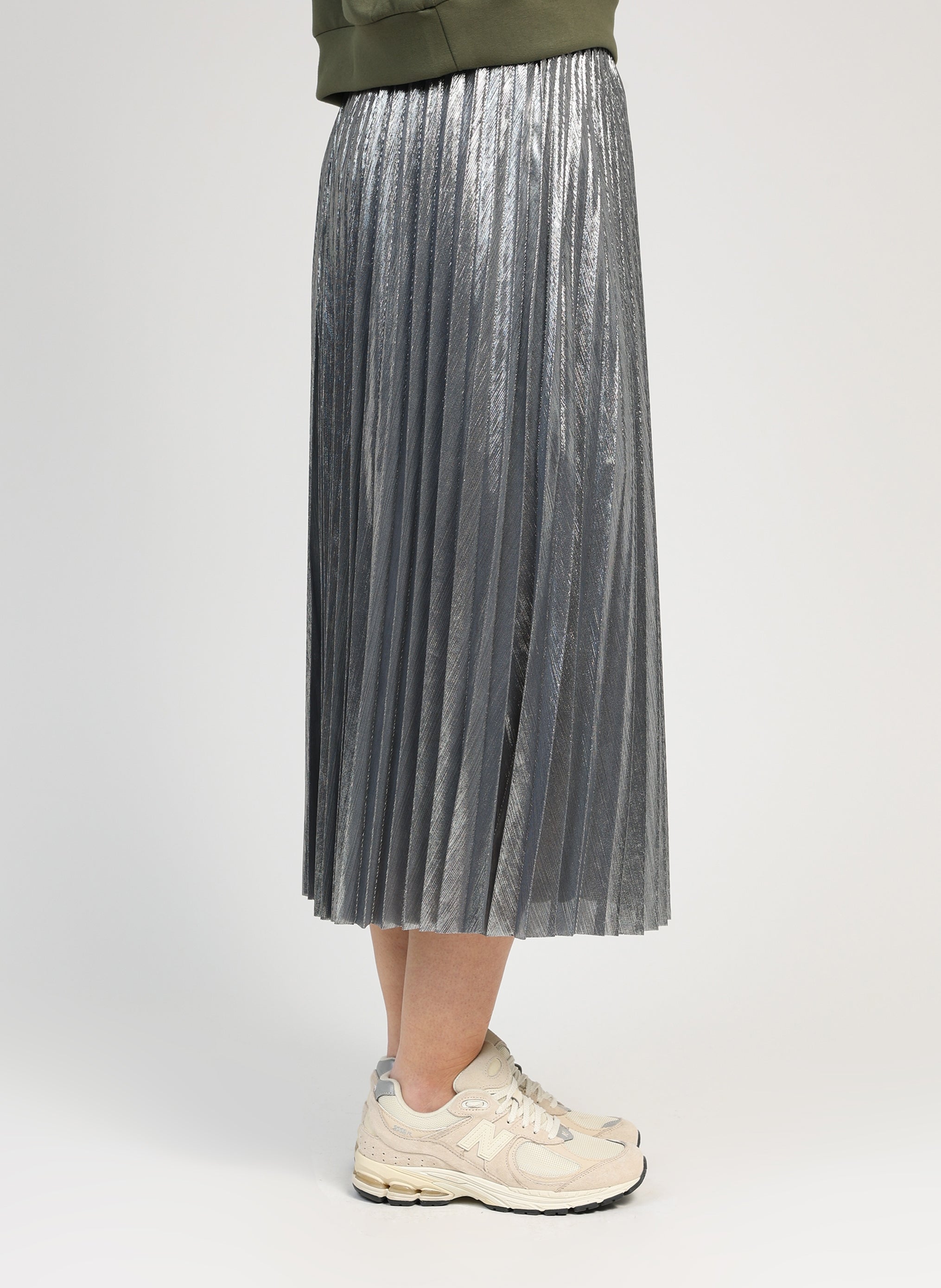 JUPE MIDI JUSTINNA argent