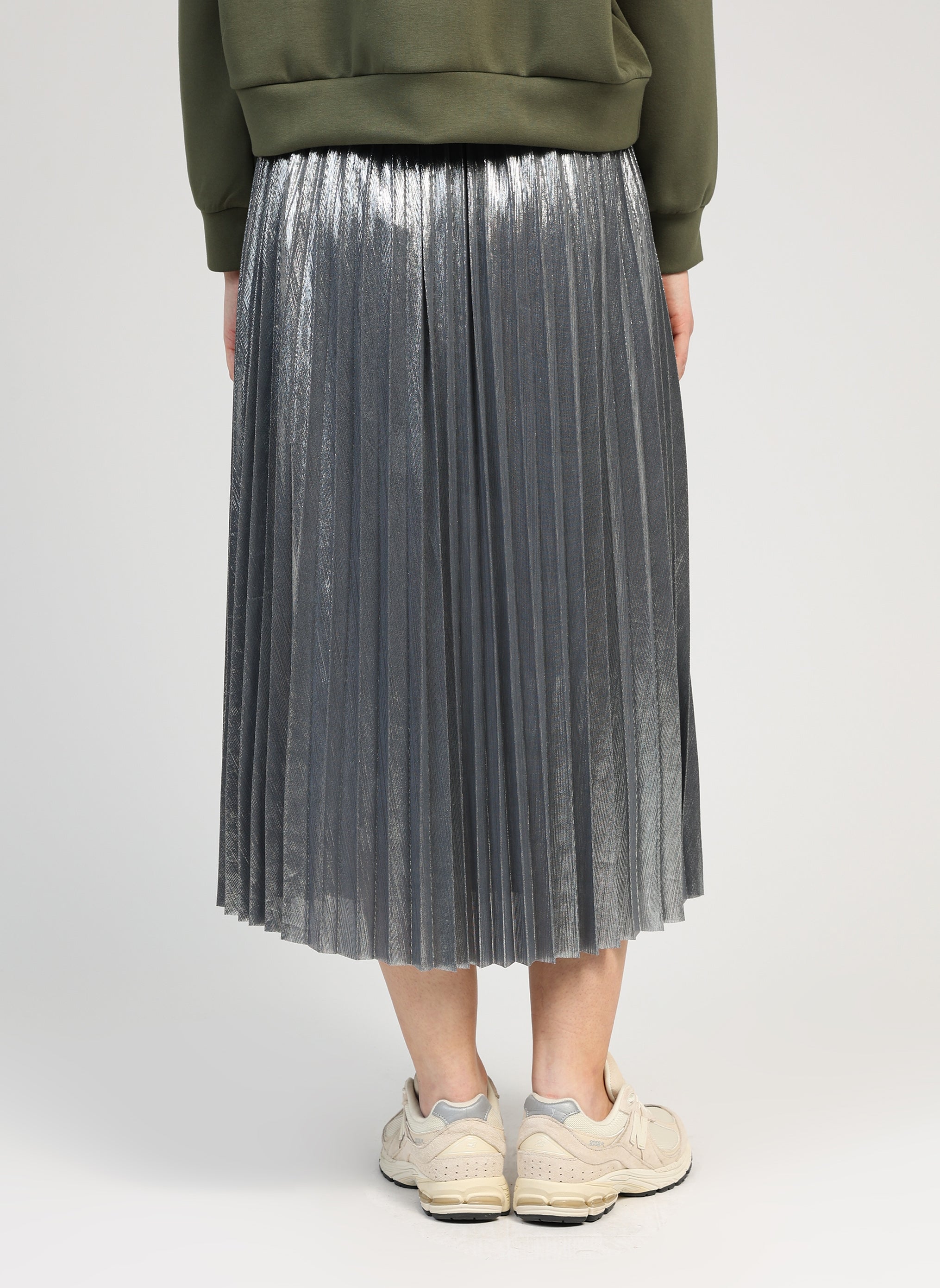 JUPE MIDI JUSTINNA argent