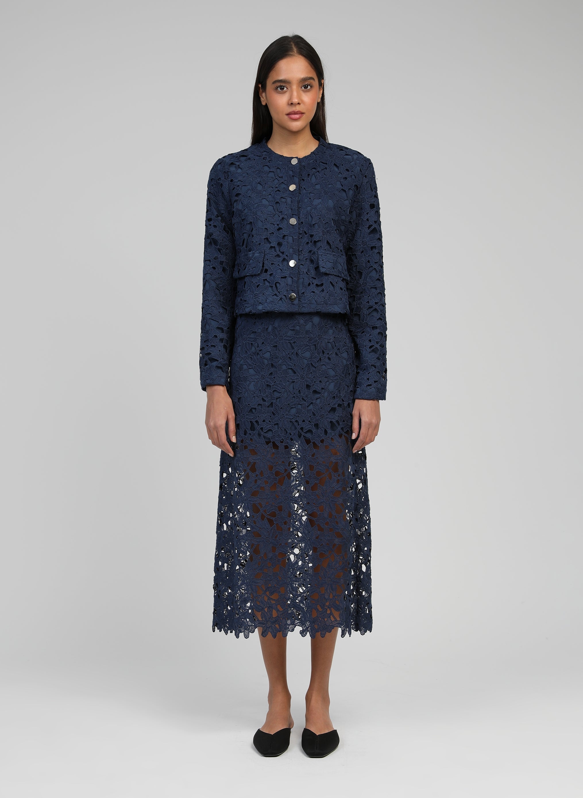 JUPE MIDI JUVY marine