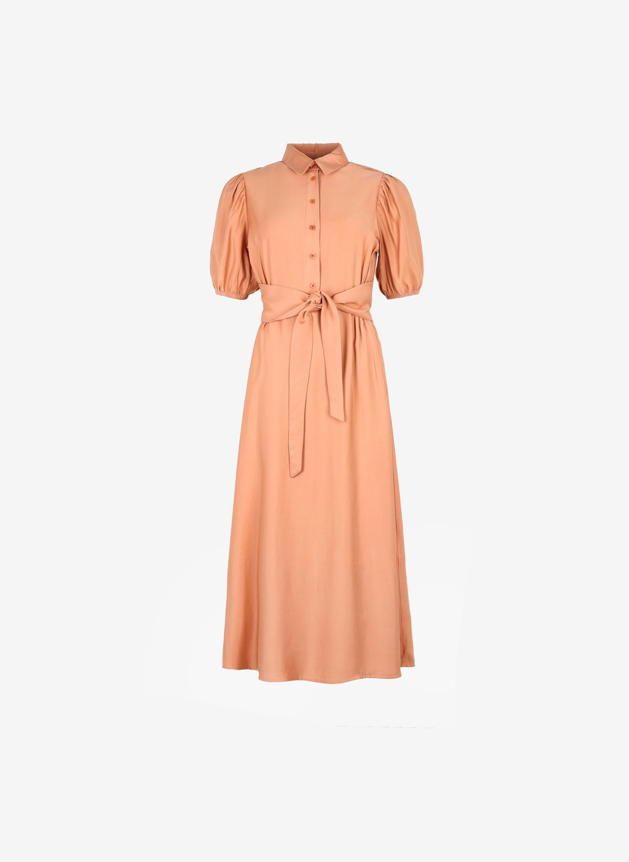 VESTIDO MALIDA MIDI terracota