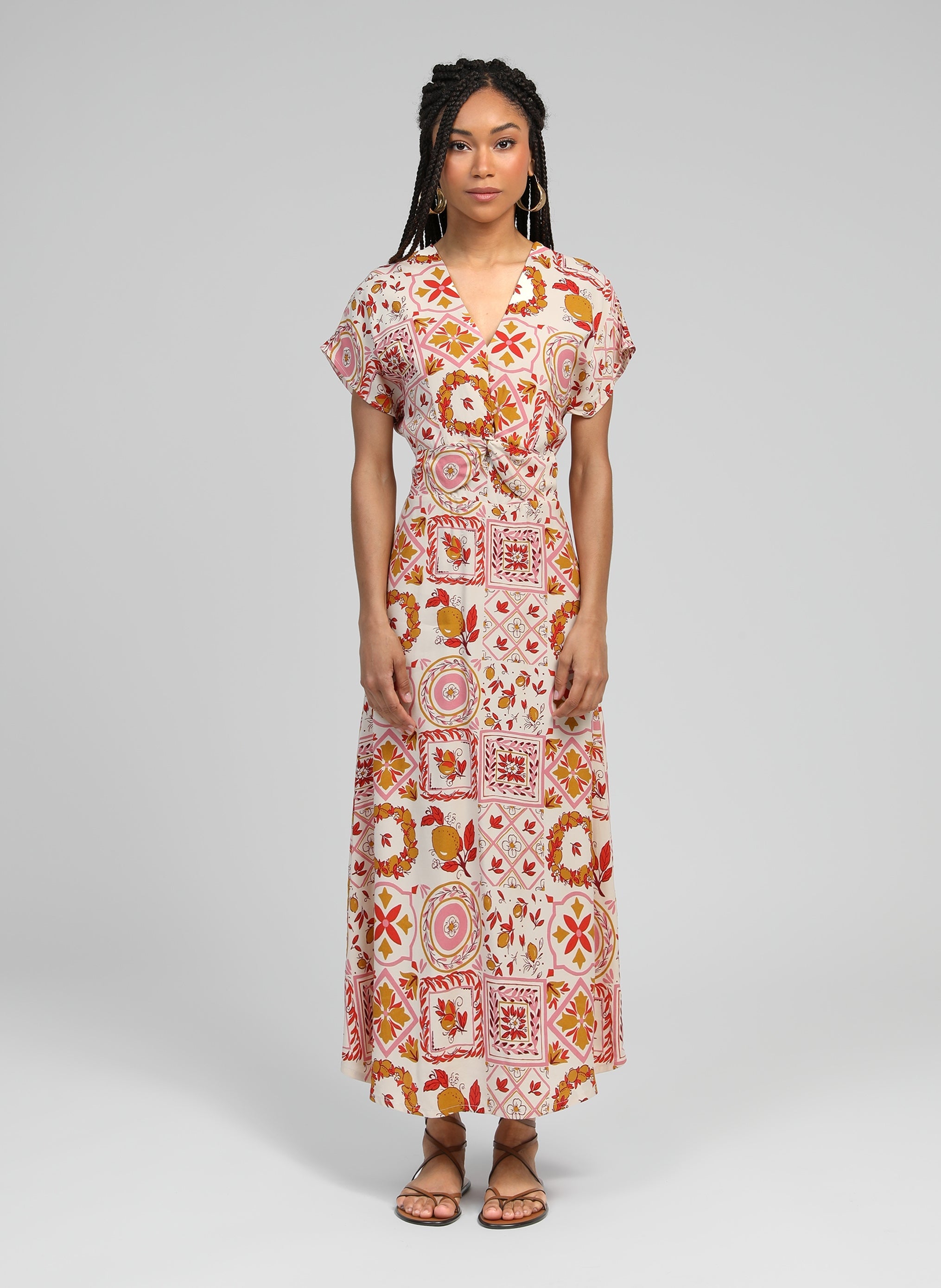 MATIA pink rizzo MIDI DRESS