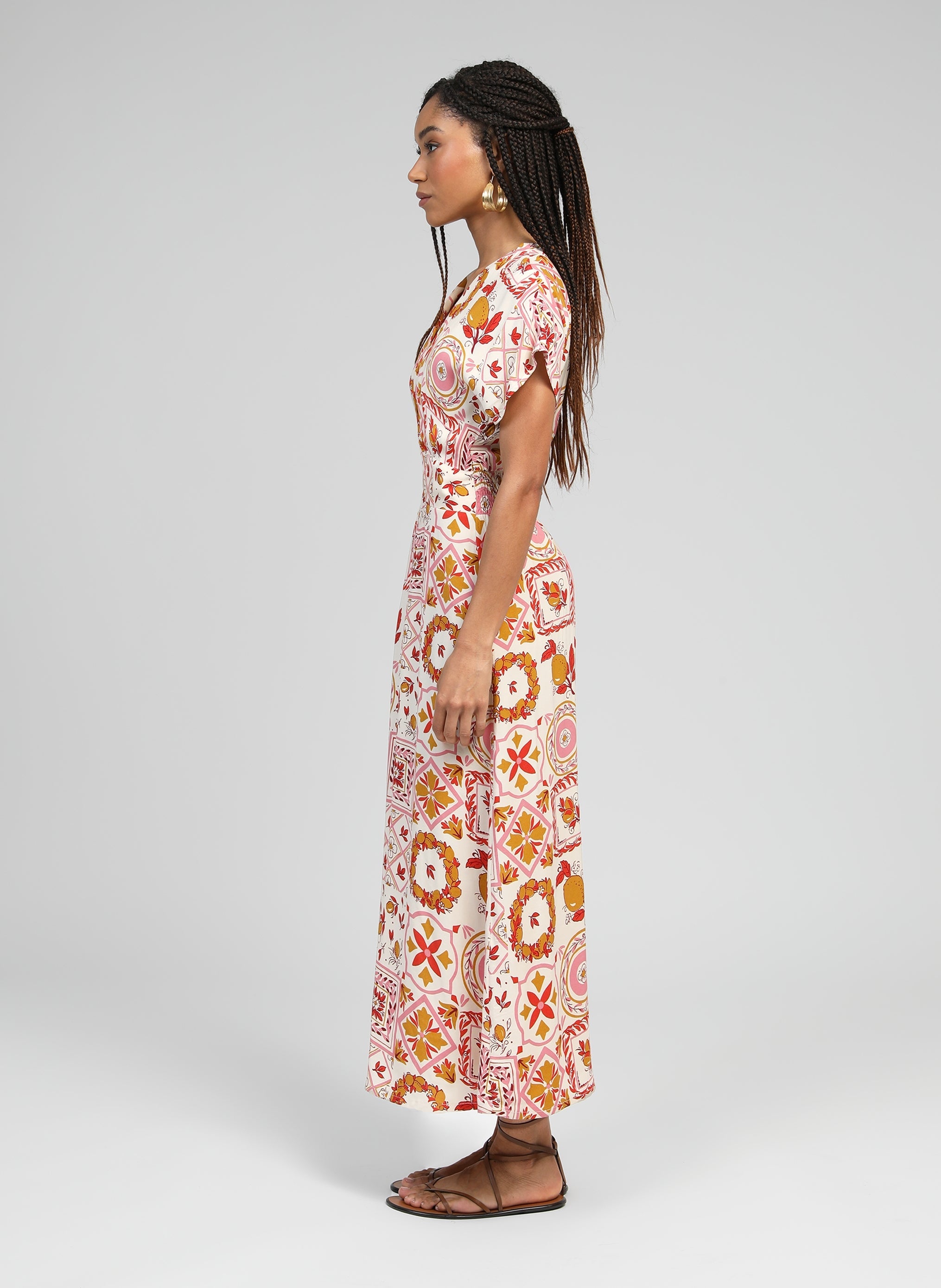 MATIA pink rizzo MIDI DRESS
