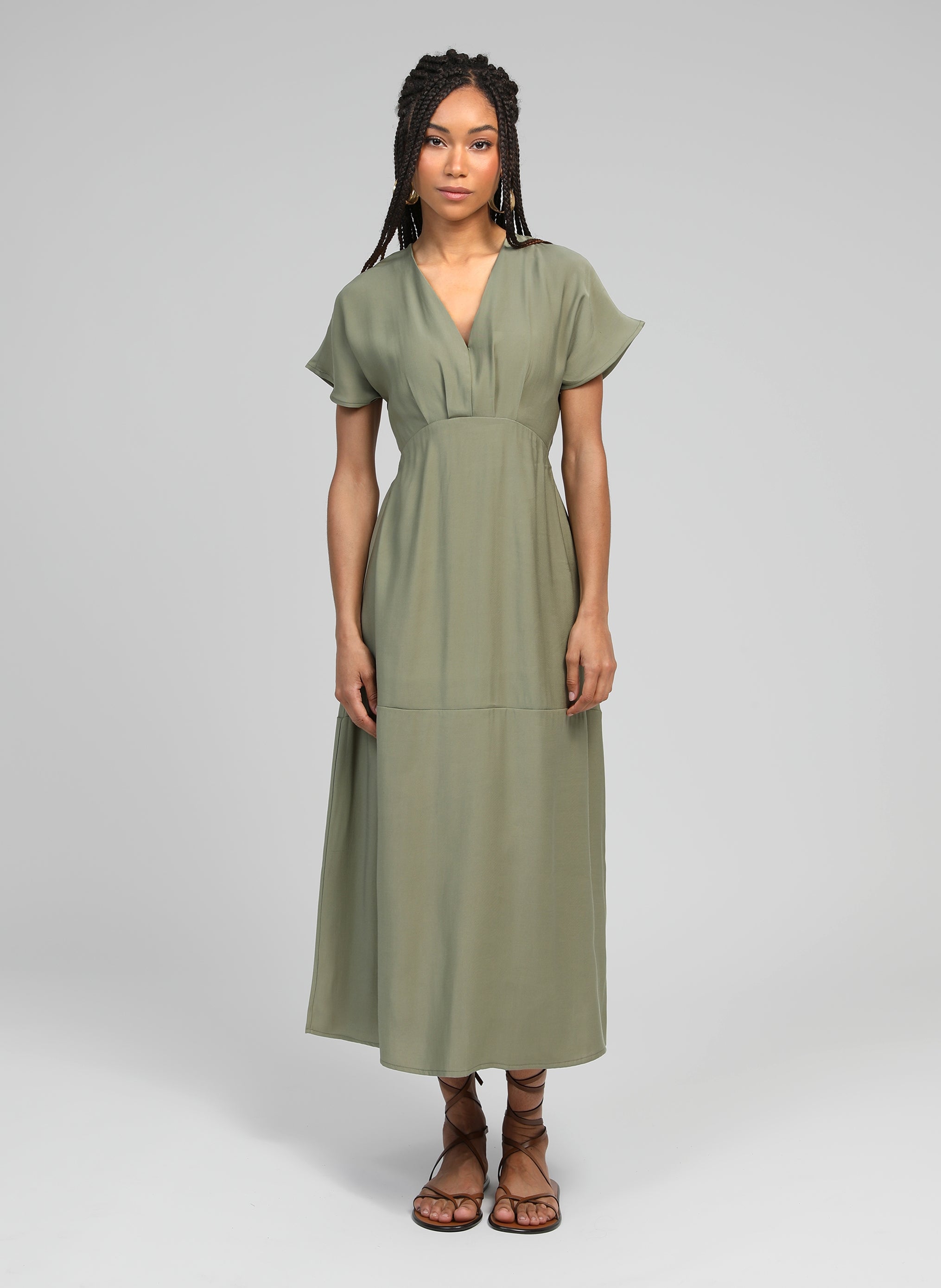 ROBE MIDI MEKIANA militaire