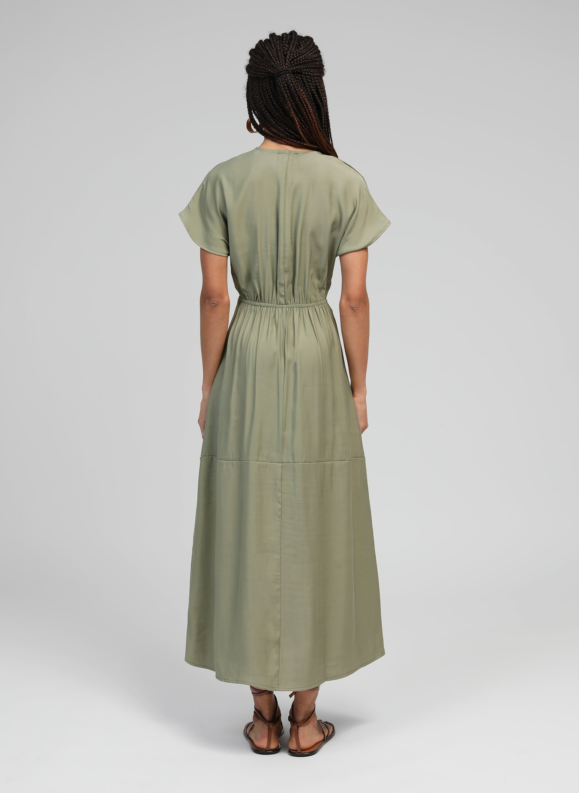 ROBE MIDI MEKIANA militaire